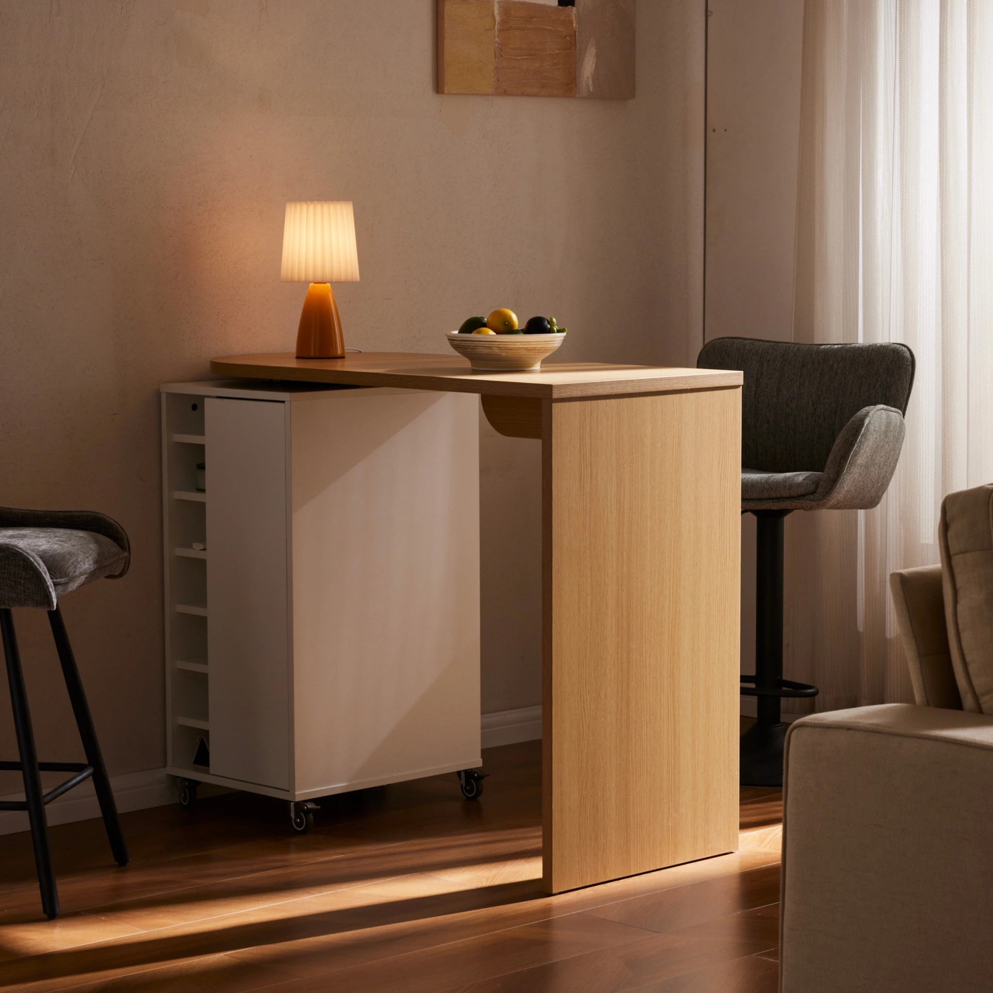 Loft Hansan Bar Table with Wine Storage