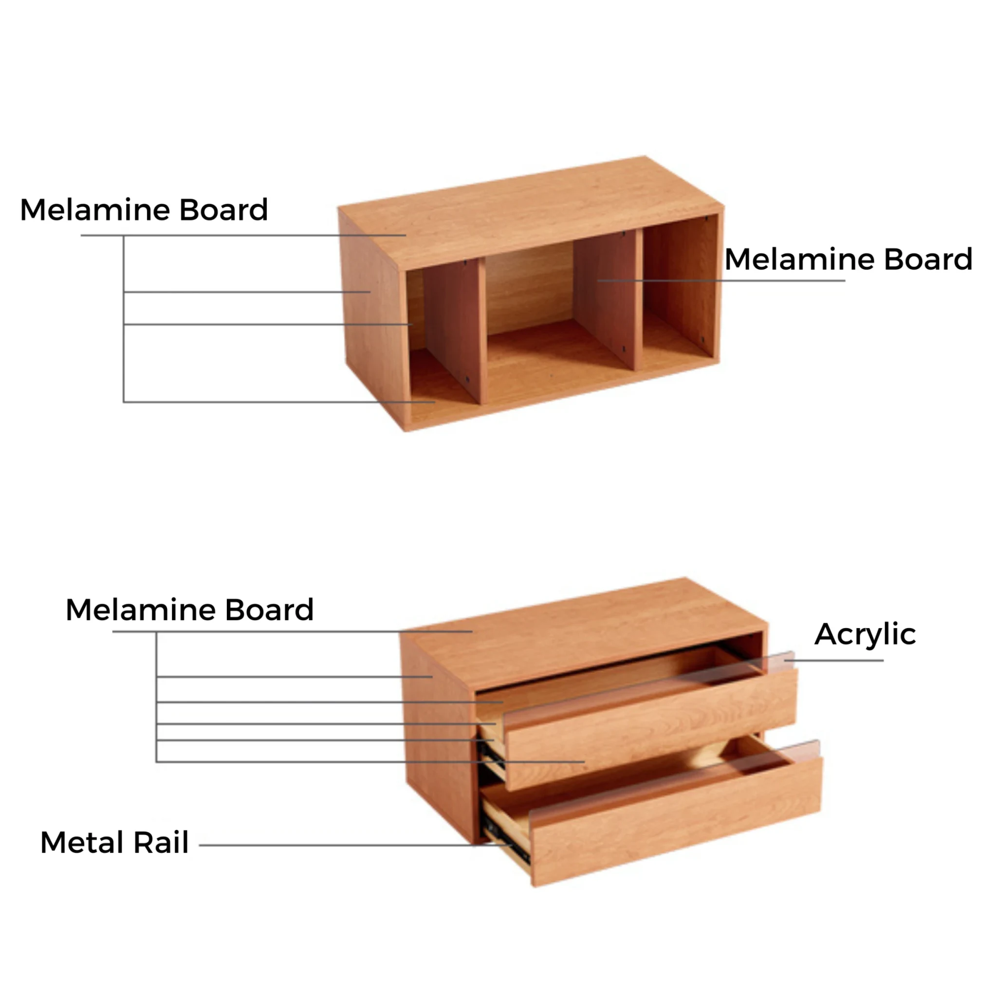Linspire Verve Set of 2 Modular Storage Cabinet with Dual Drawers