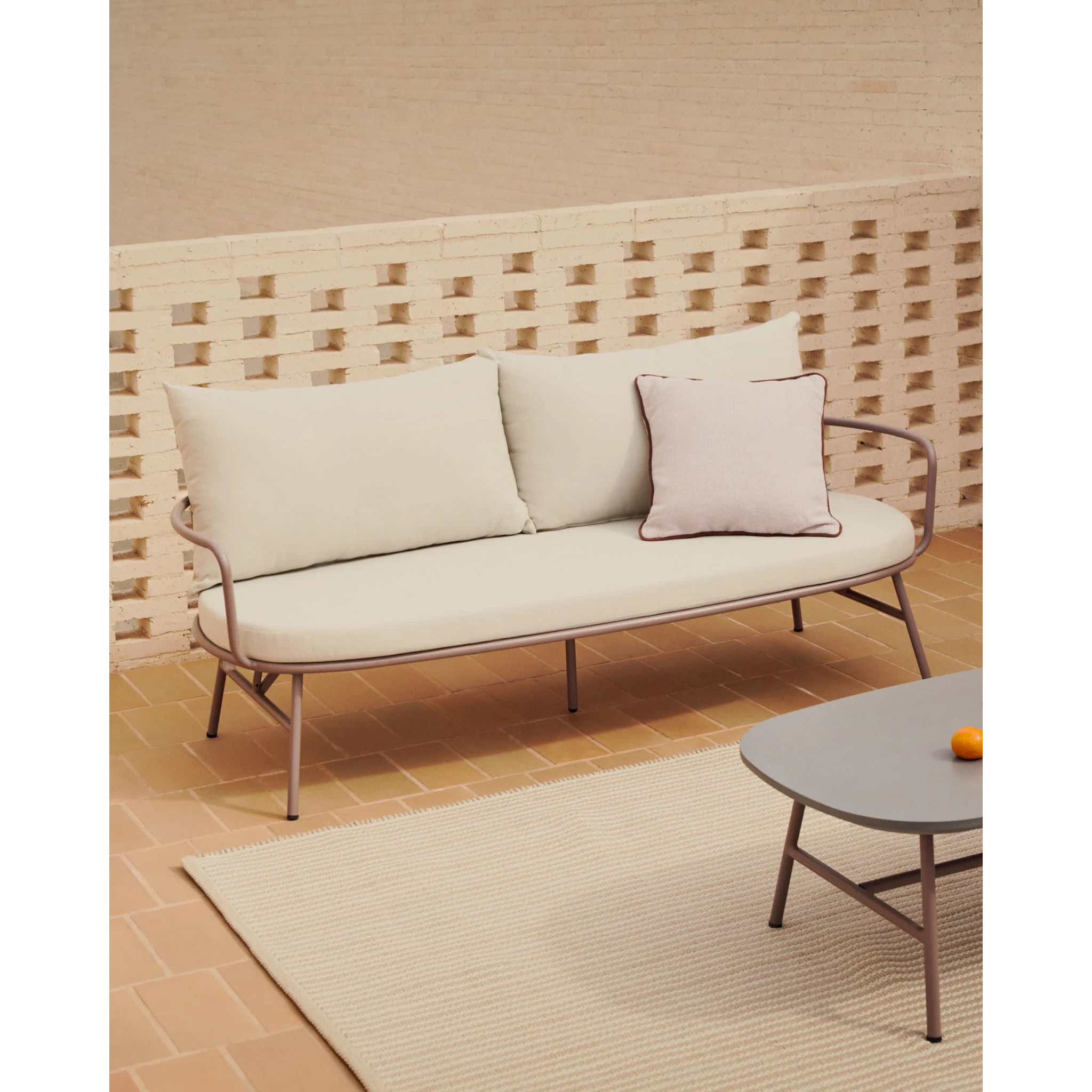 Kave Home Bramant 2-Seat Sofa,Mauve