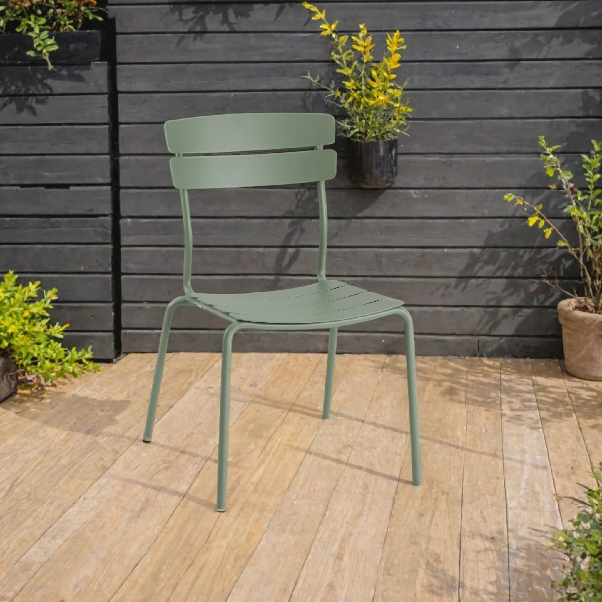 Wellmax Verano Outdoor Aluminium Dining Chair, Set of 4, Green