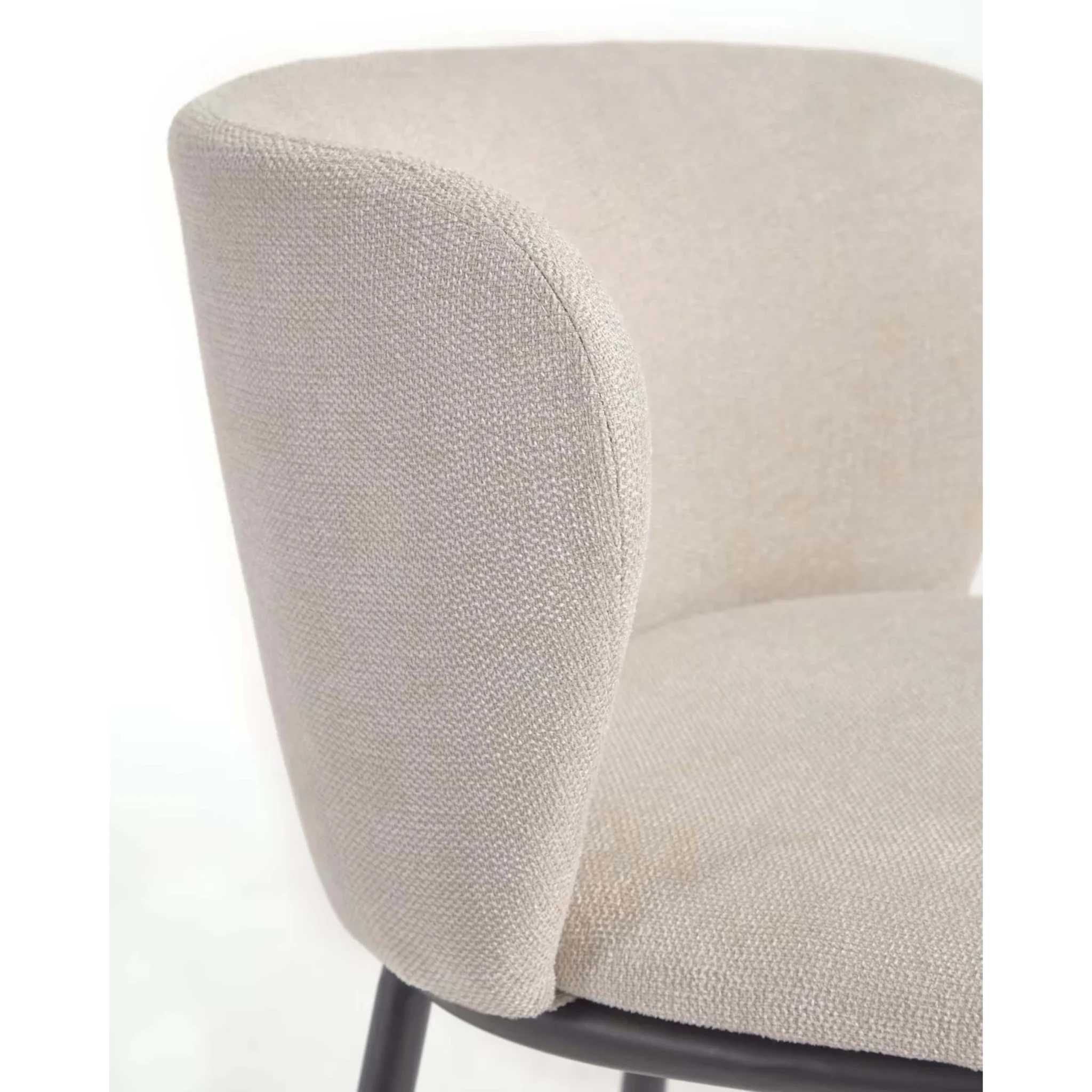 Kave Home Ciselia Chenille Bar Stool, Beige