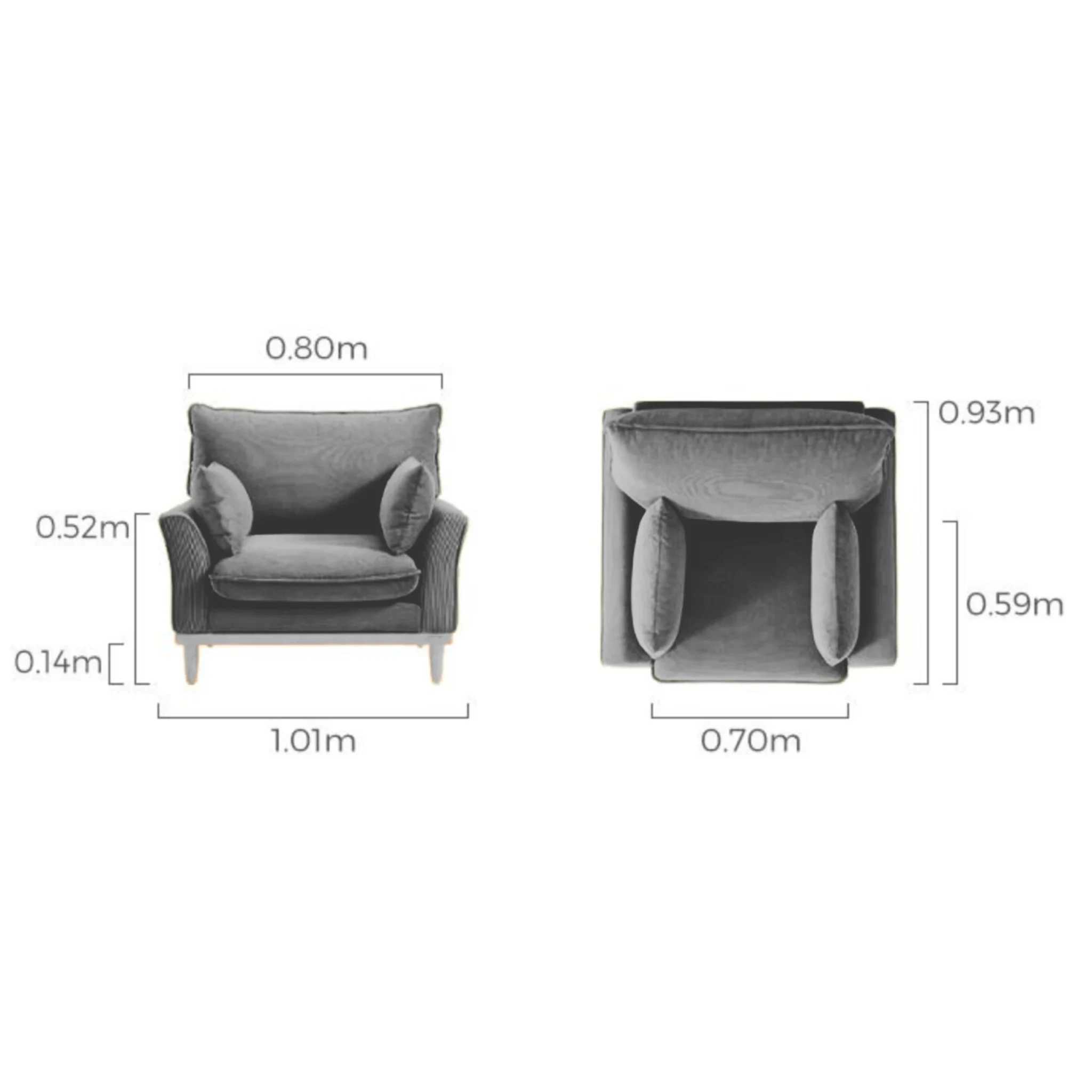 Linspire Moss 1-Seater Sofa, Neutral White & Natural Wood