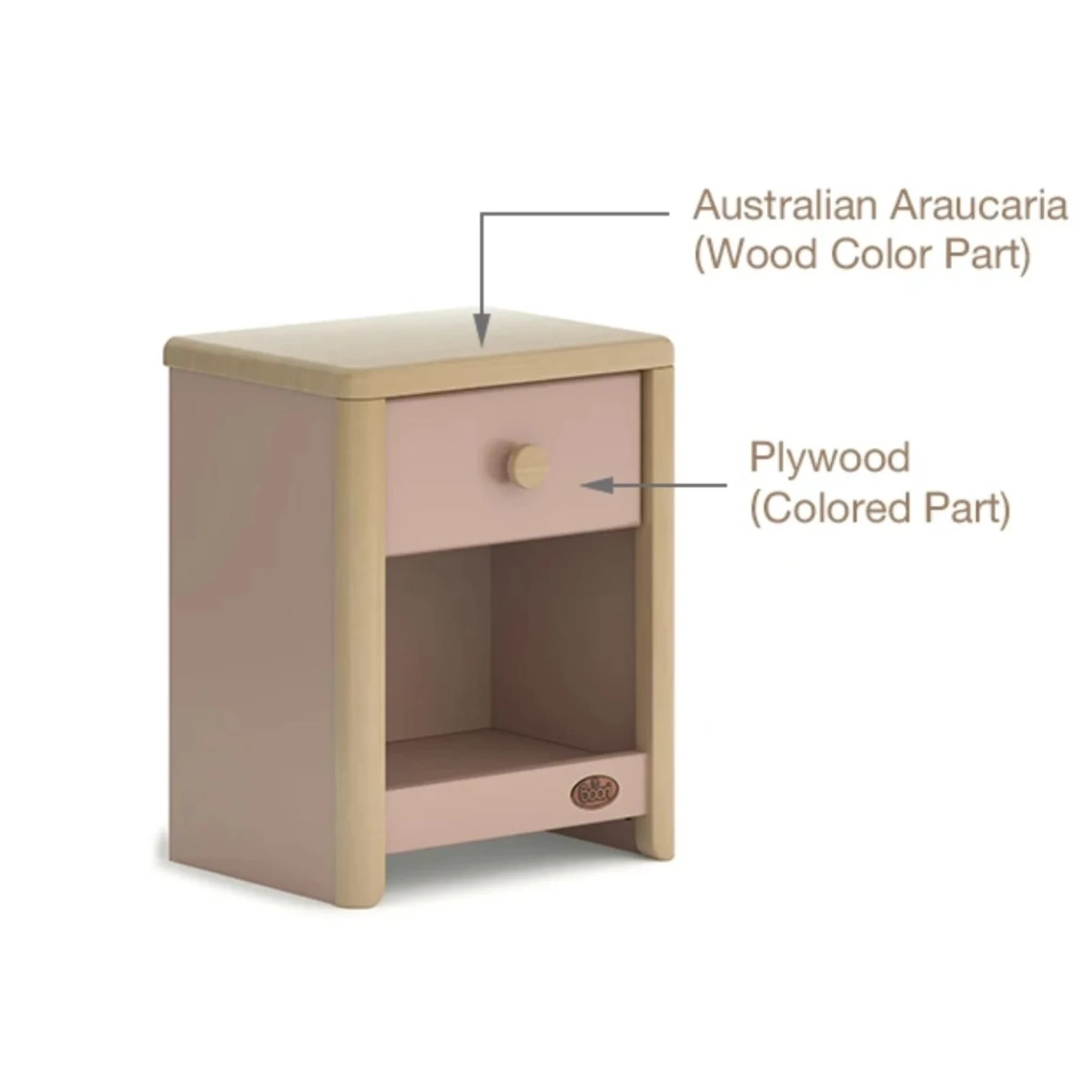 Boori Avalon Kids Bedside Table, Cherry
