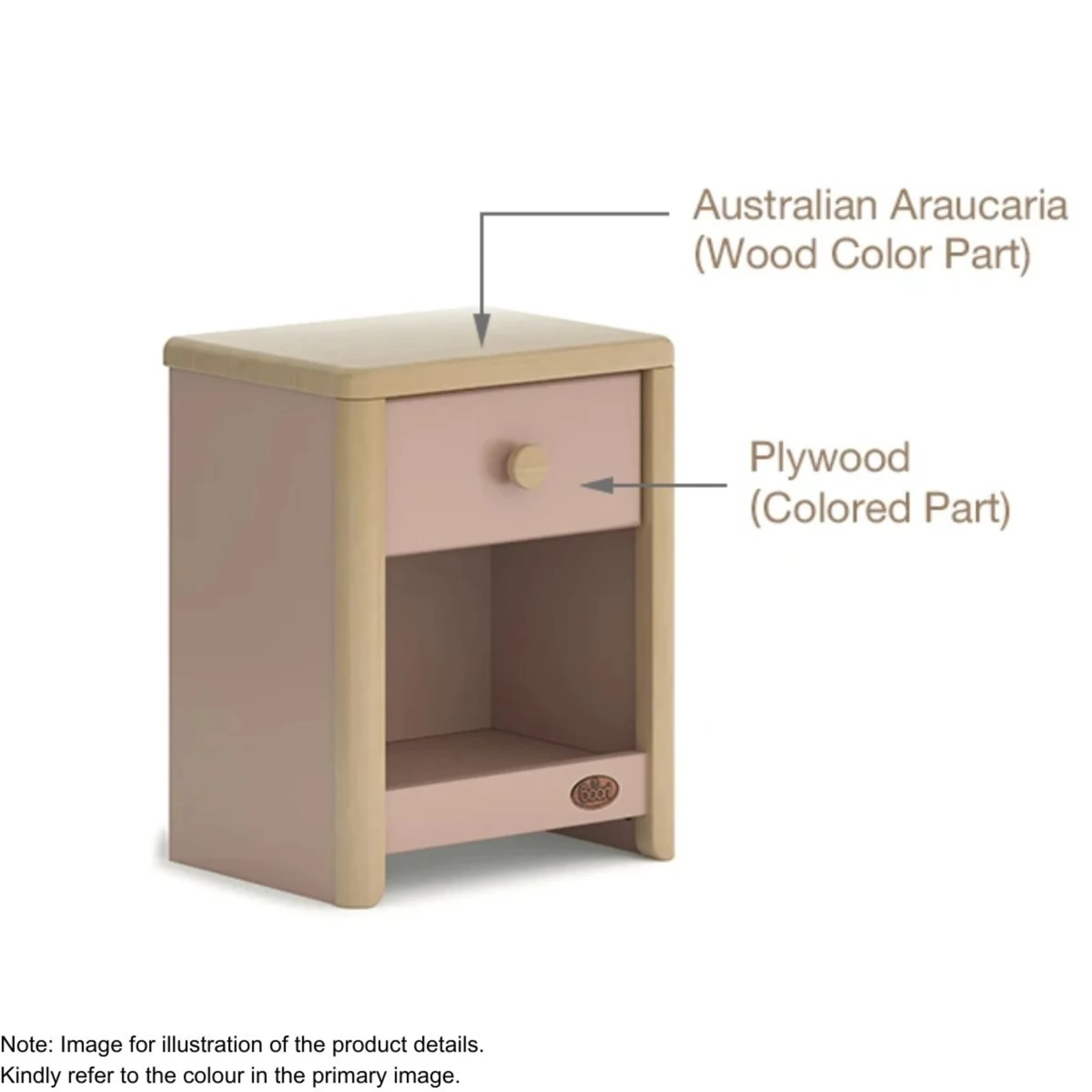 Boori Avalon Kids Bedside Table, Barley
