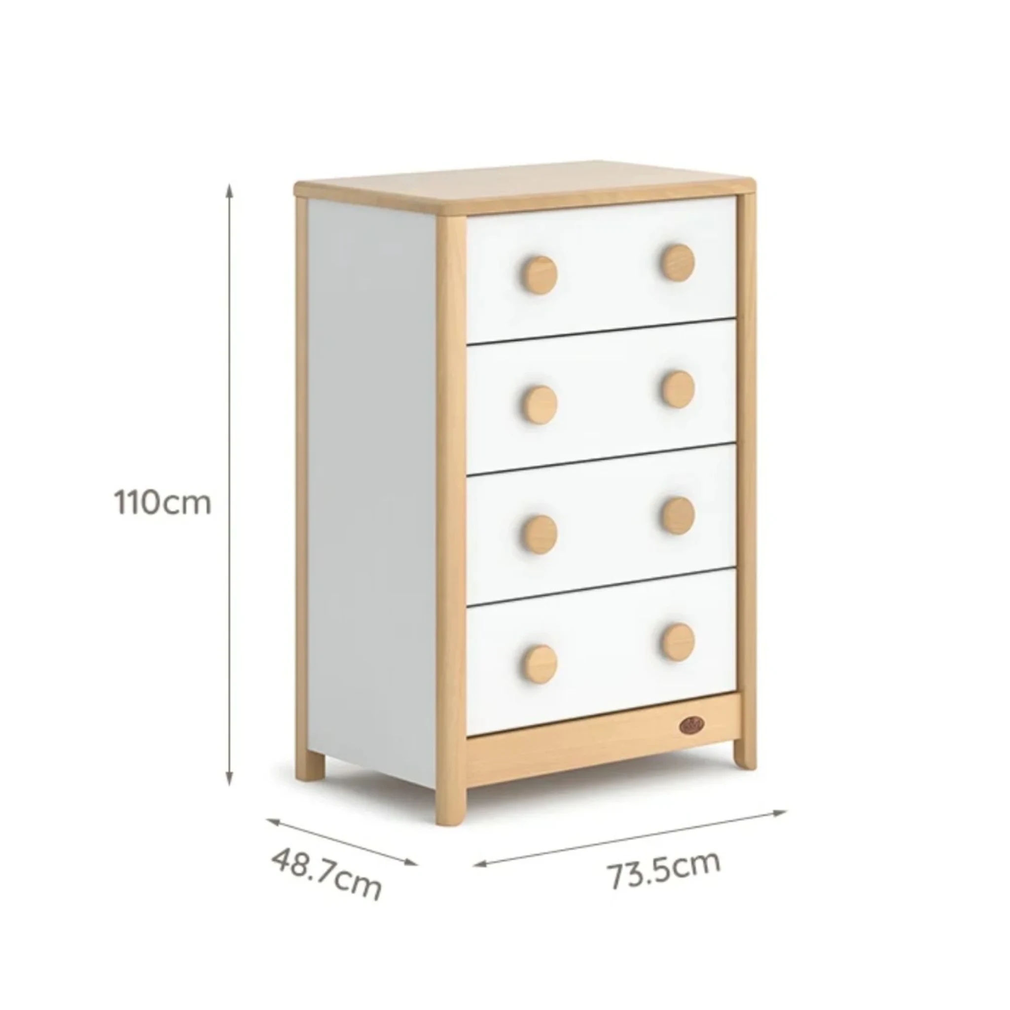 Boori Byron Kids 4 Drawer Chest, Barley White