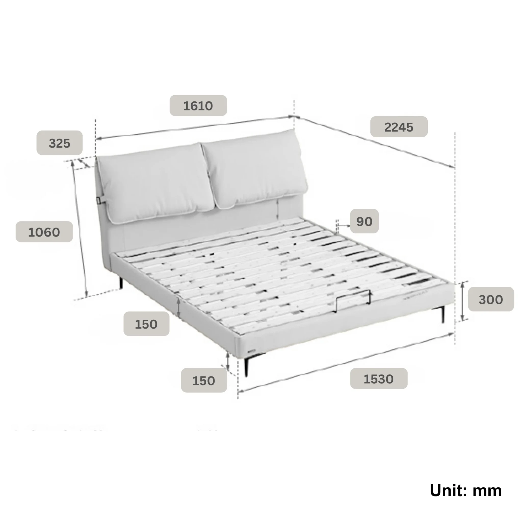 Linspire Beacon Global Queen Bed Frame, Black