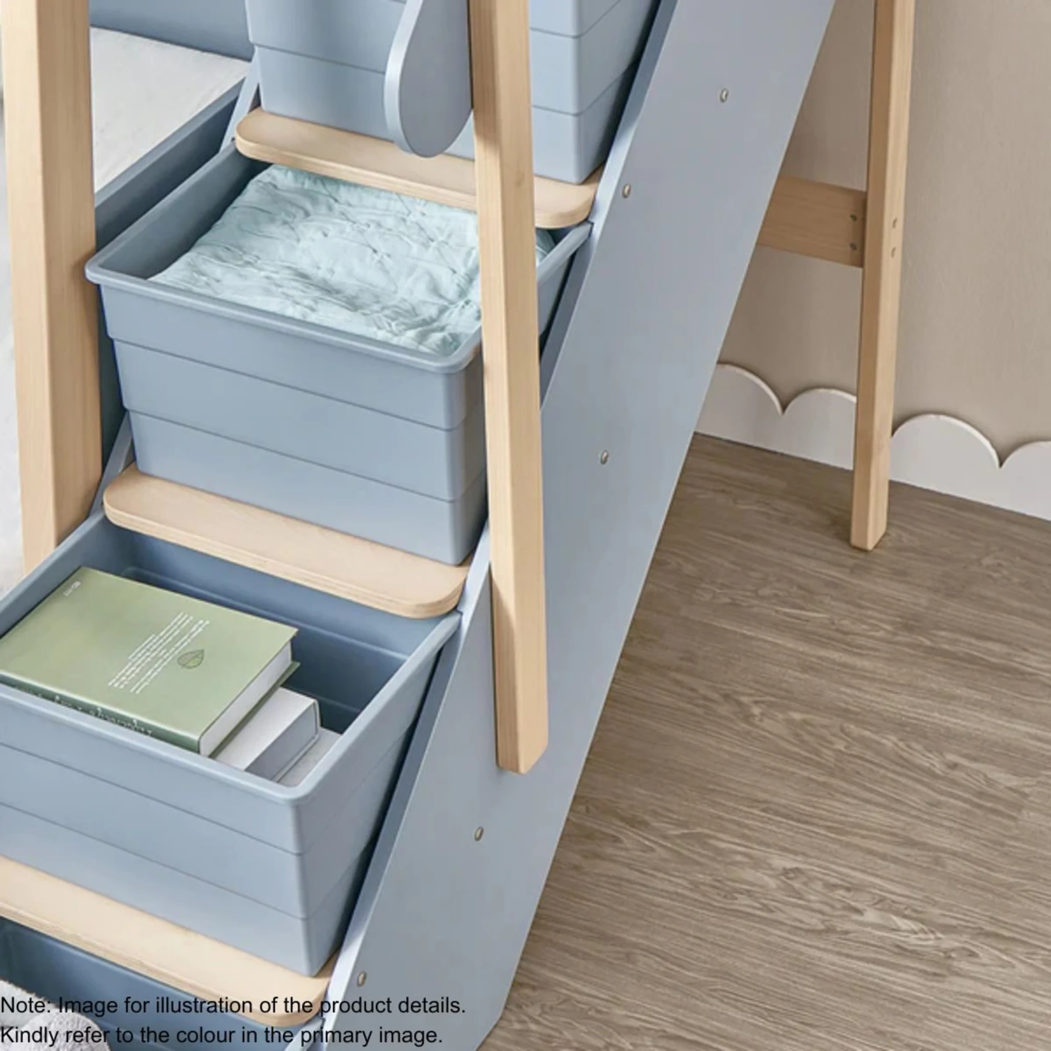 Boori Natty Kids NZ King Single Loft Bed with Storage Staircase, Cherry