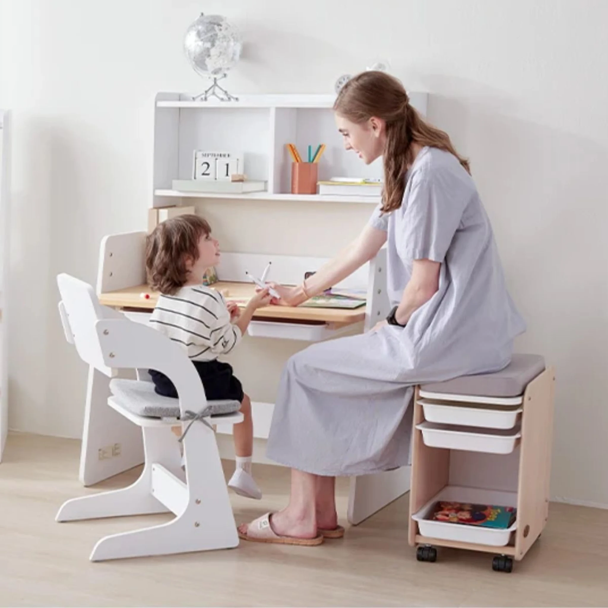 Boori Natty Kids Study Chair, Barley White