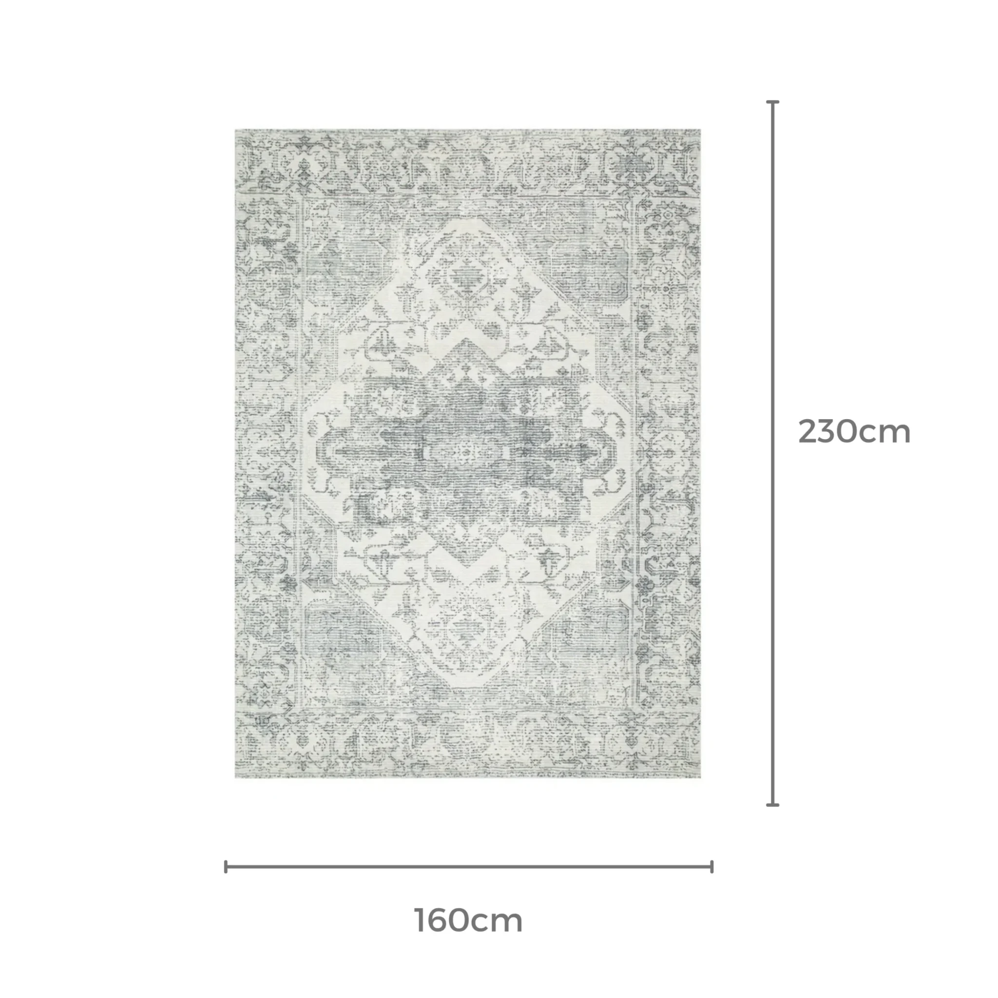 DreamWeaver Oasis Machine Washable Rug, Medallion Blue, 160x230cm