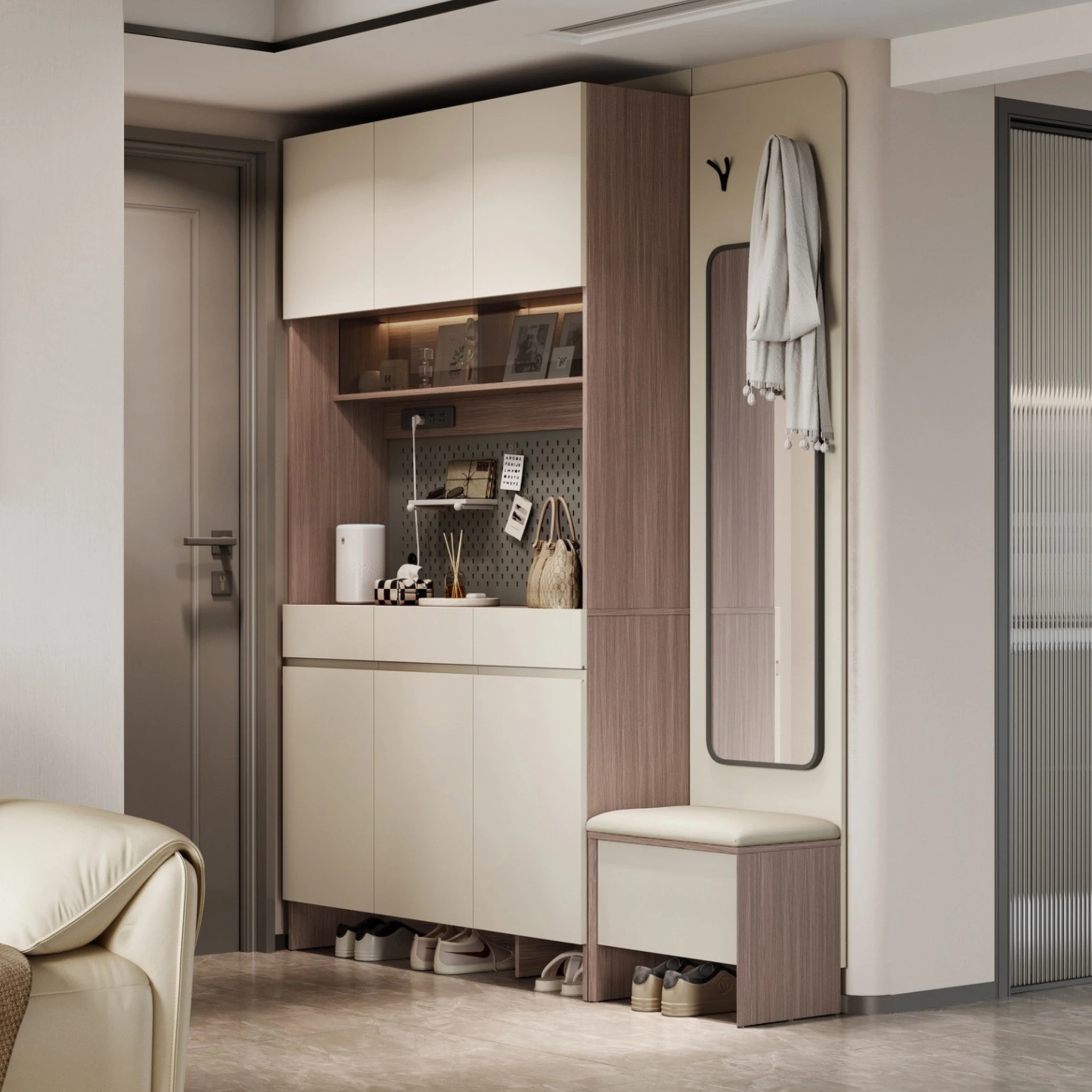 Linspire Vanko Shoe Cabinet with Upper Storage