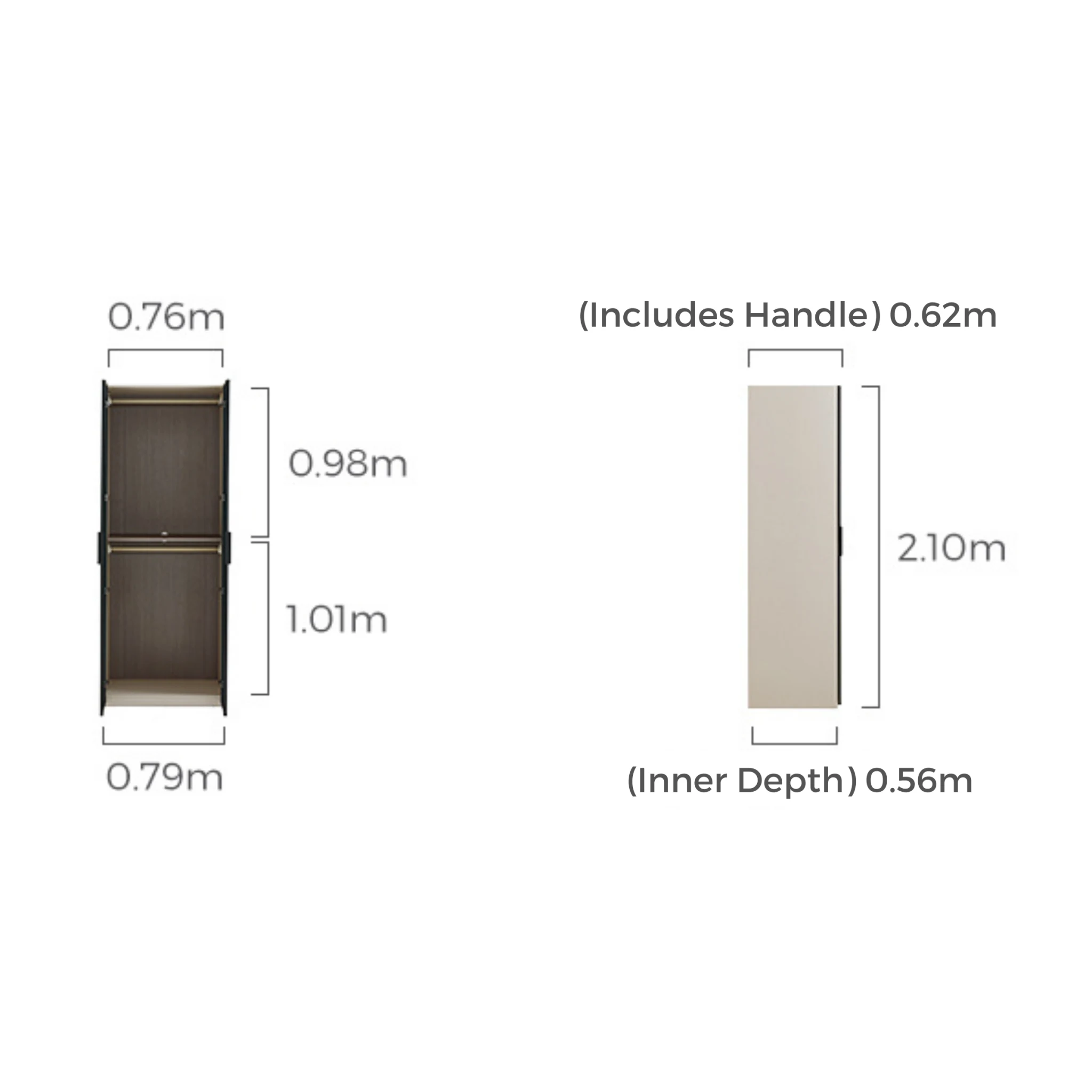 Linspire Vanko 2-Door Wardrobe with Glass Doors