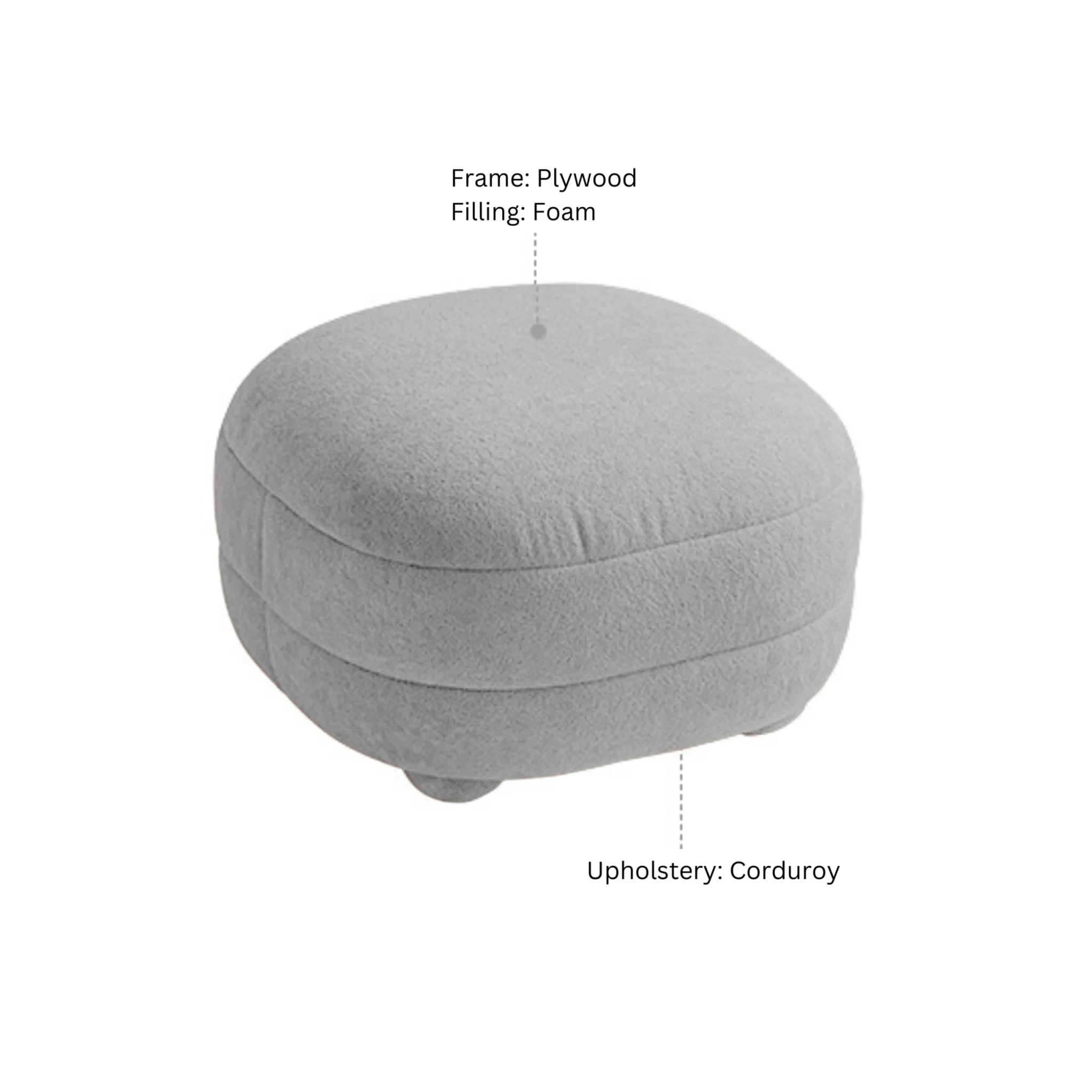 Linspire Tassel Corduroy Ottoman, Beige