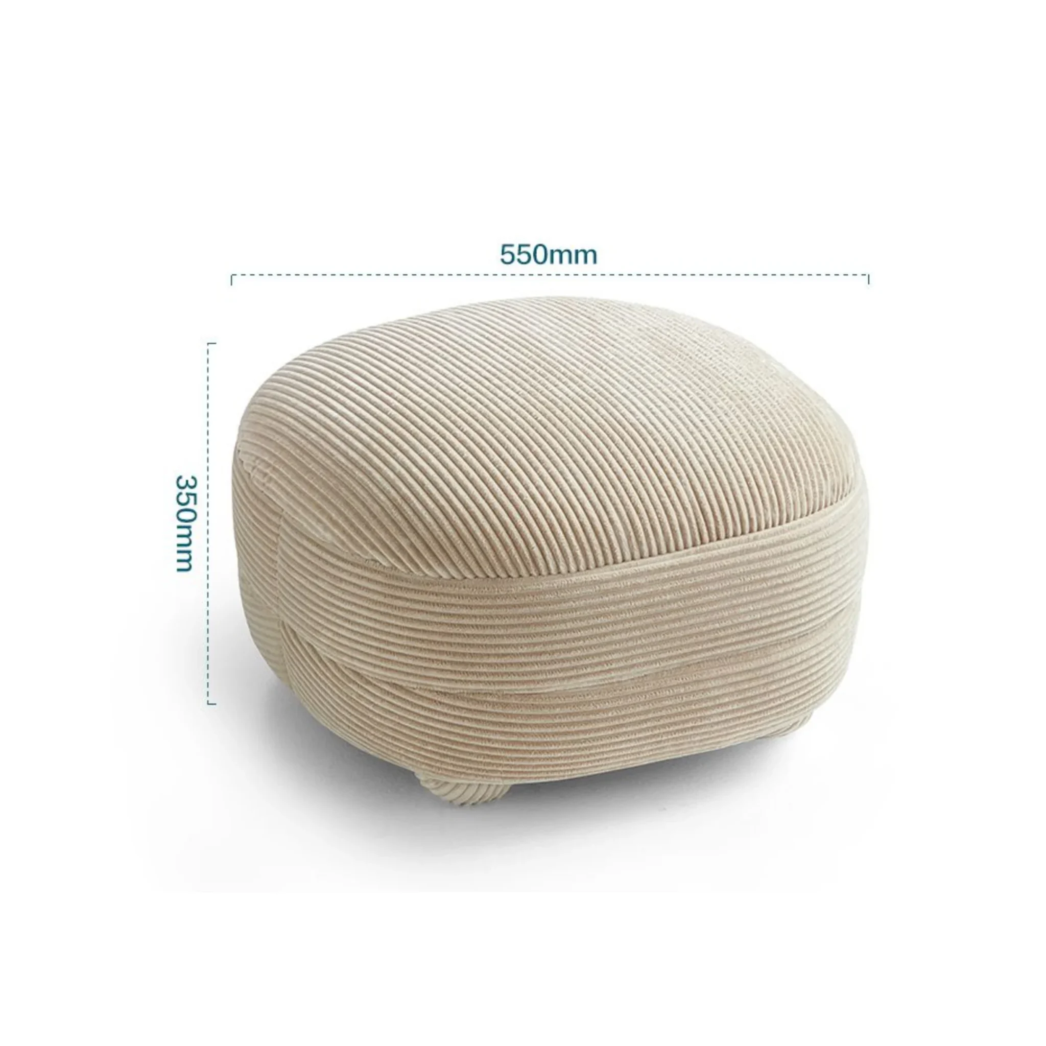Linspire Tassel Corduroy Ottoman, Beige