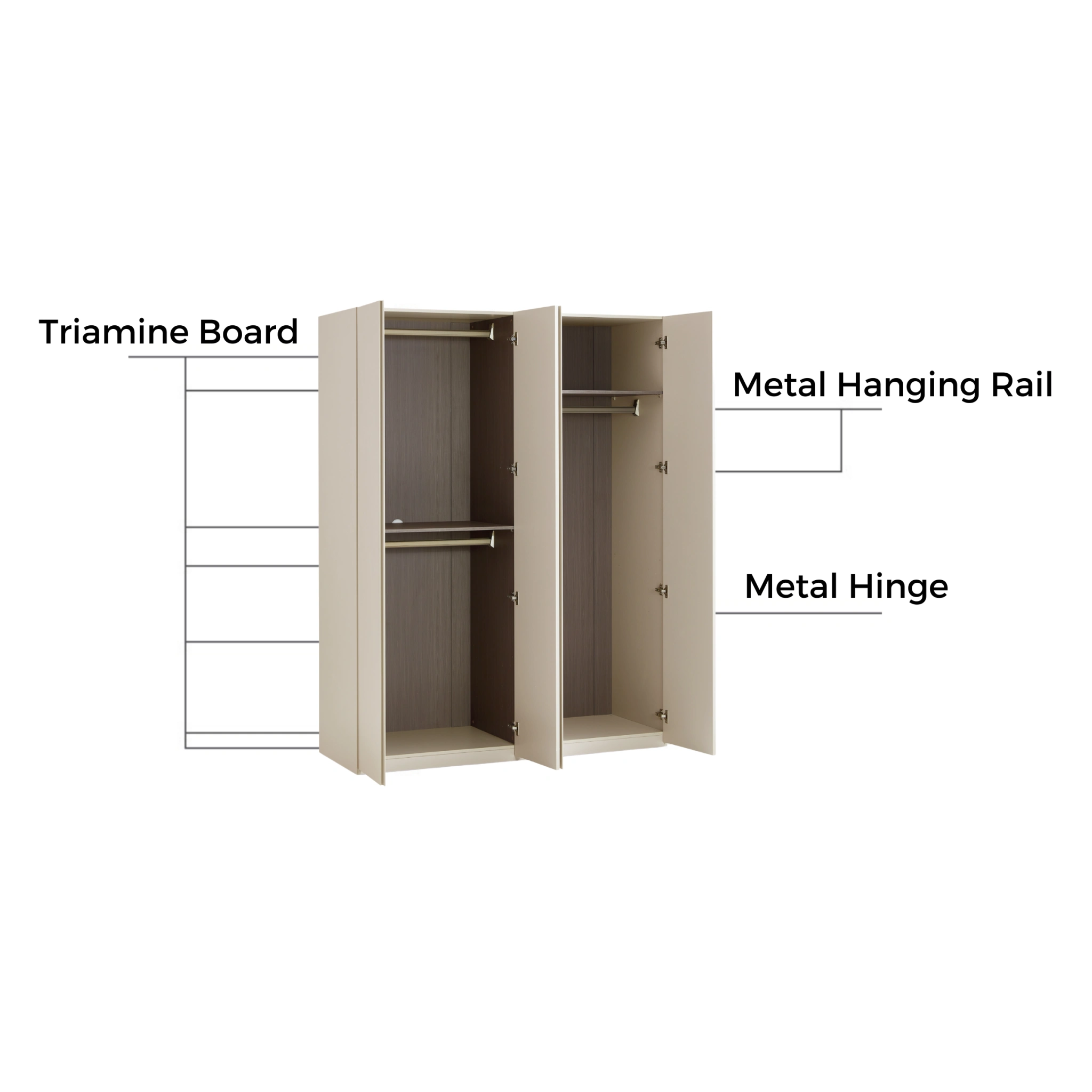 Linspire Vanko 4-Door Wardrobe