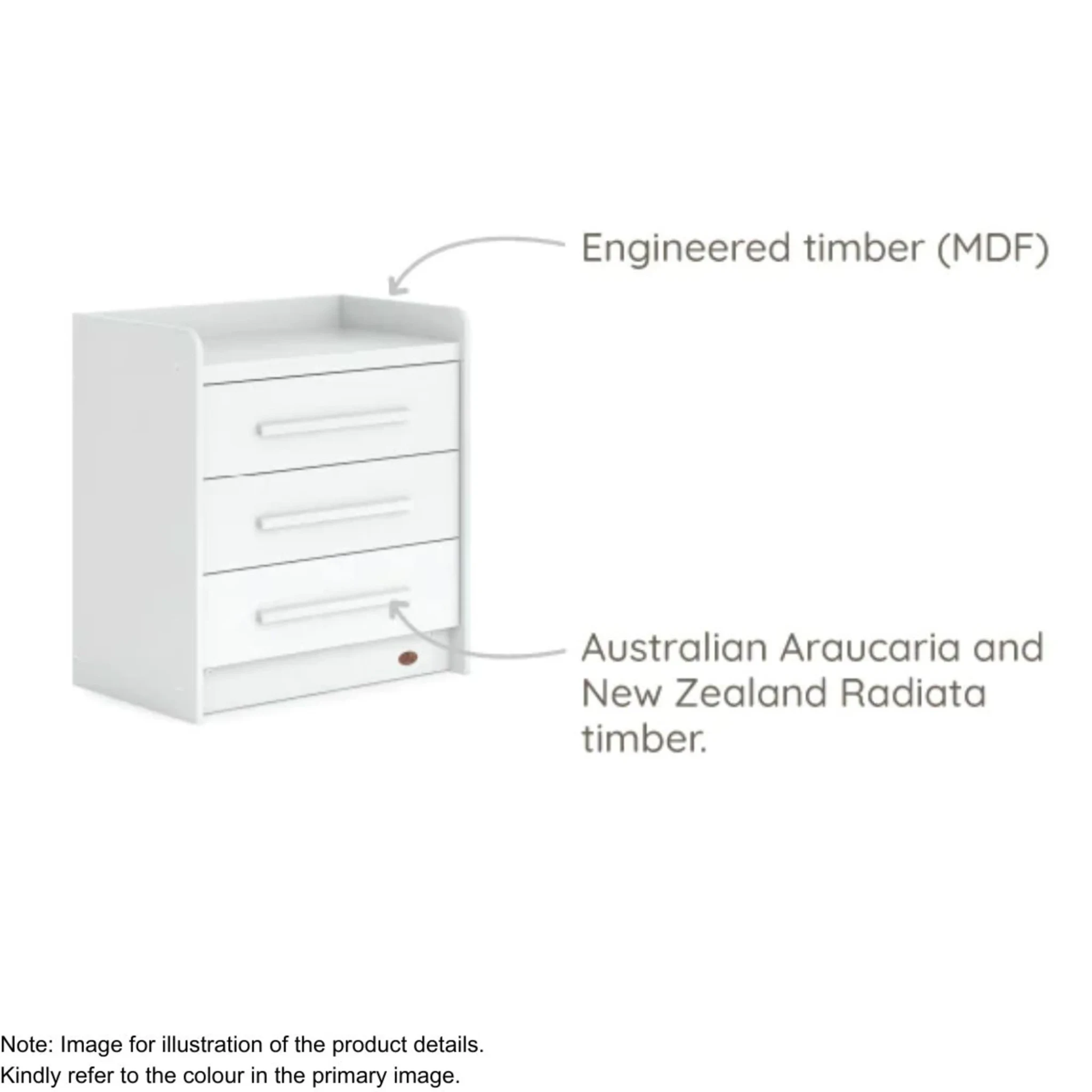 Boori Neat Kids 3 Drawer Chest, Barley