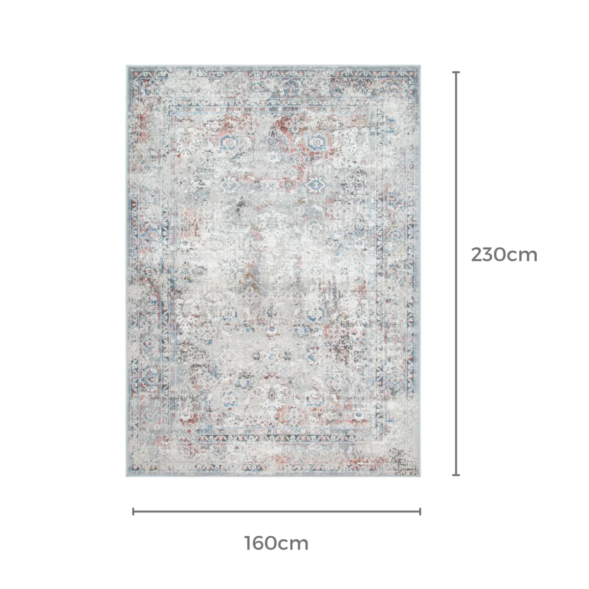 DreamWeaver Zenith Contemporary Rug, Persian Grey, 160x230cm
