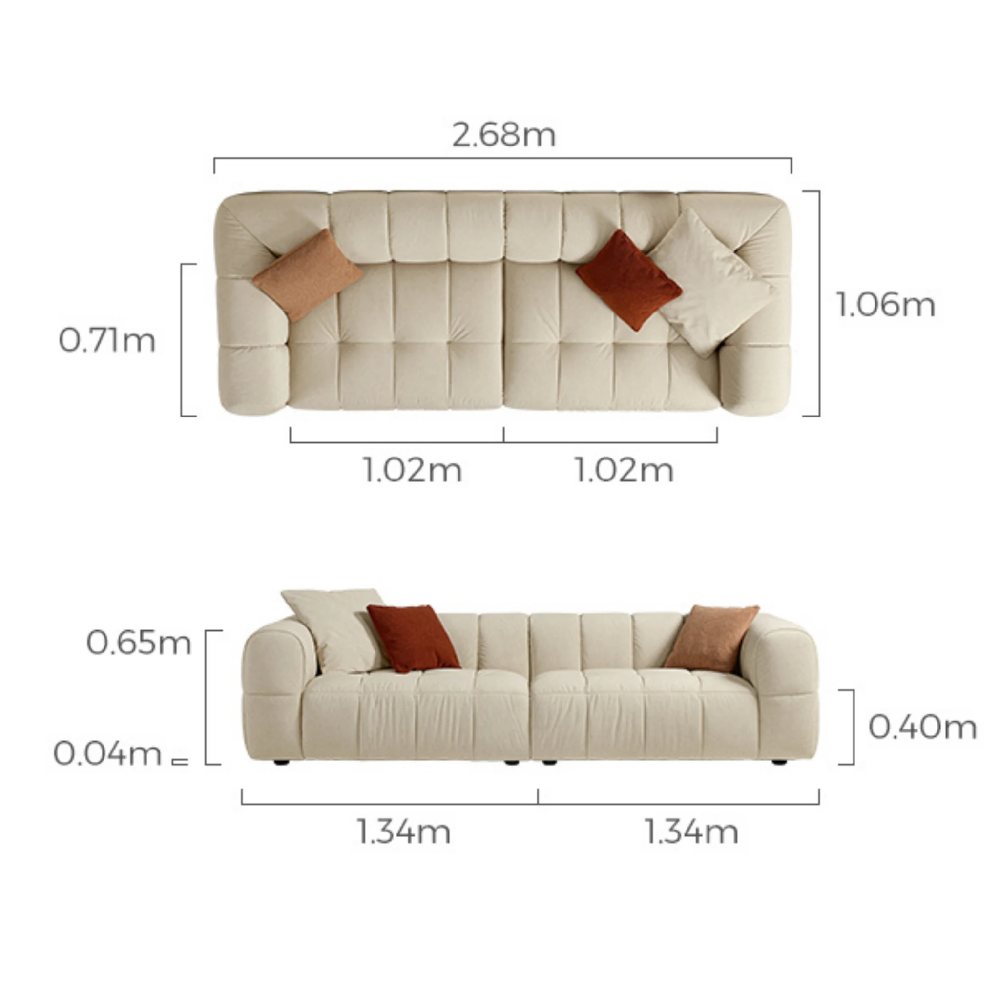 Linspire Yeliz Leathaire 4-Seater Sofa