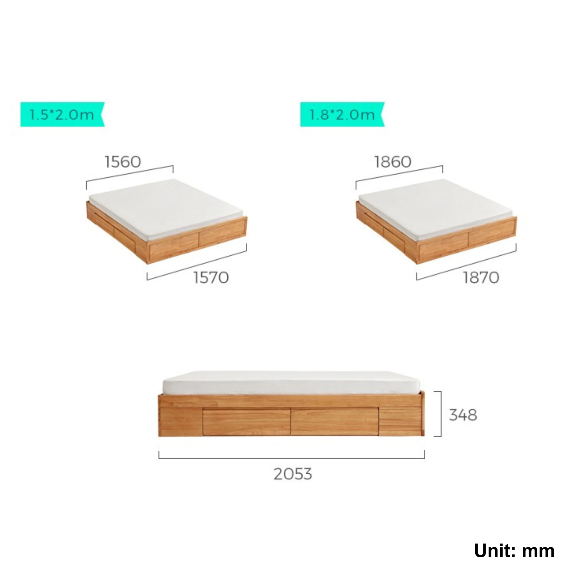 Linspire Yumi Global Super King Bed Base with Underbed Storage