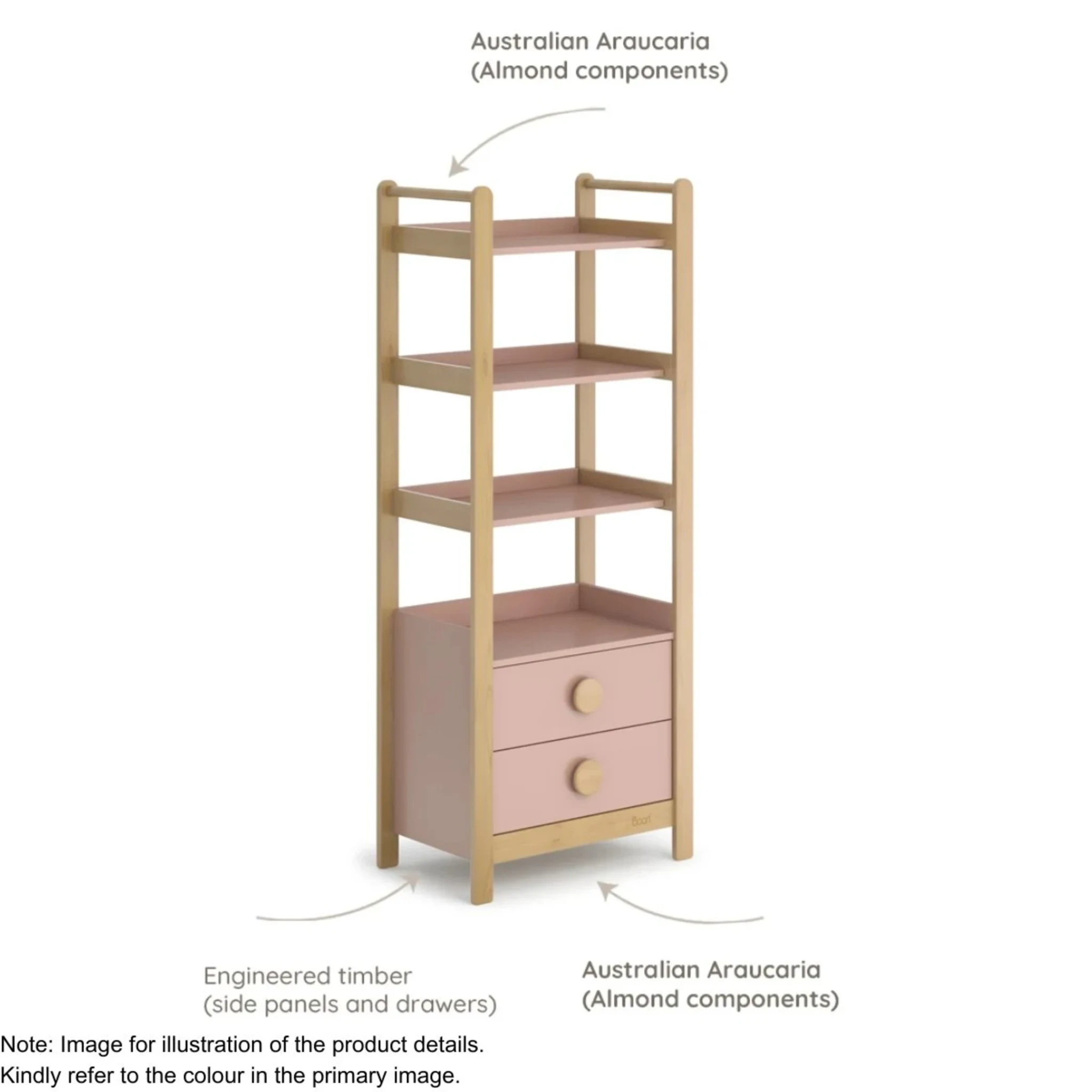 Boori Tidy Kids Storage Bookcase, Barley