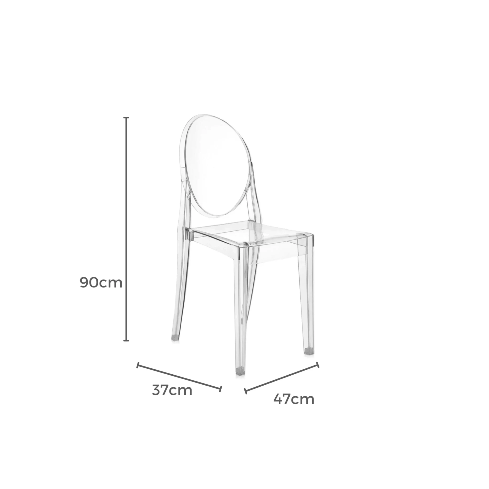 MODE Philippe Starck Victoria Armless Ghost Chair Replica, Set of 2