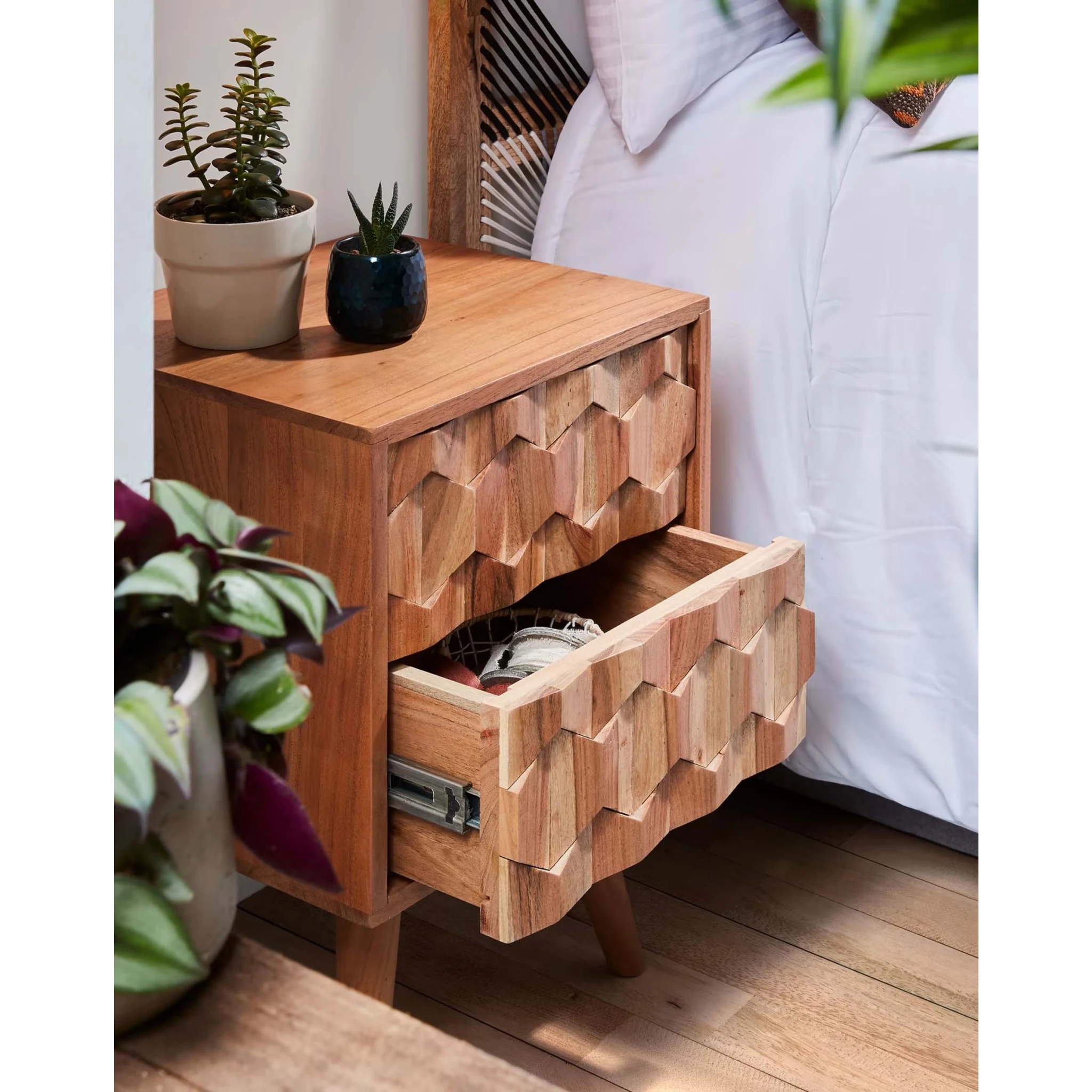Kave Home Khaleesi Solidwood Bedside Table
