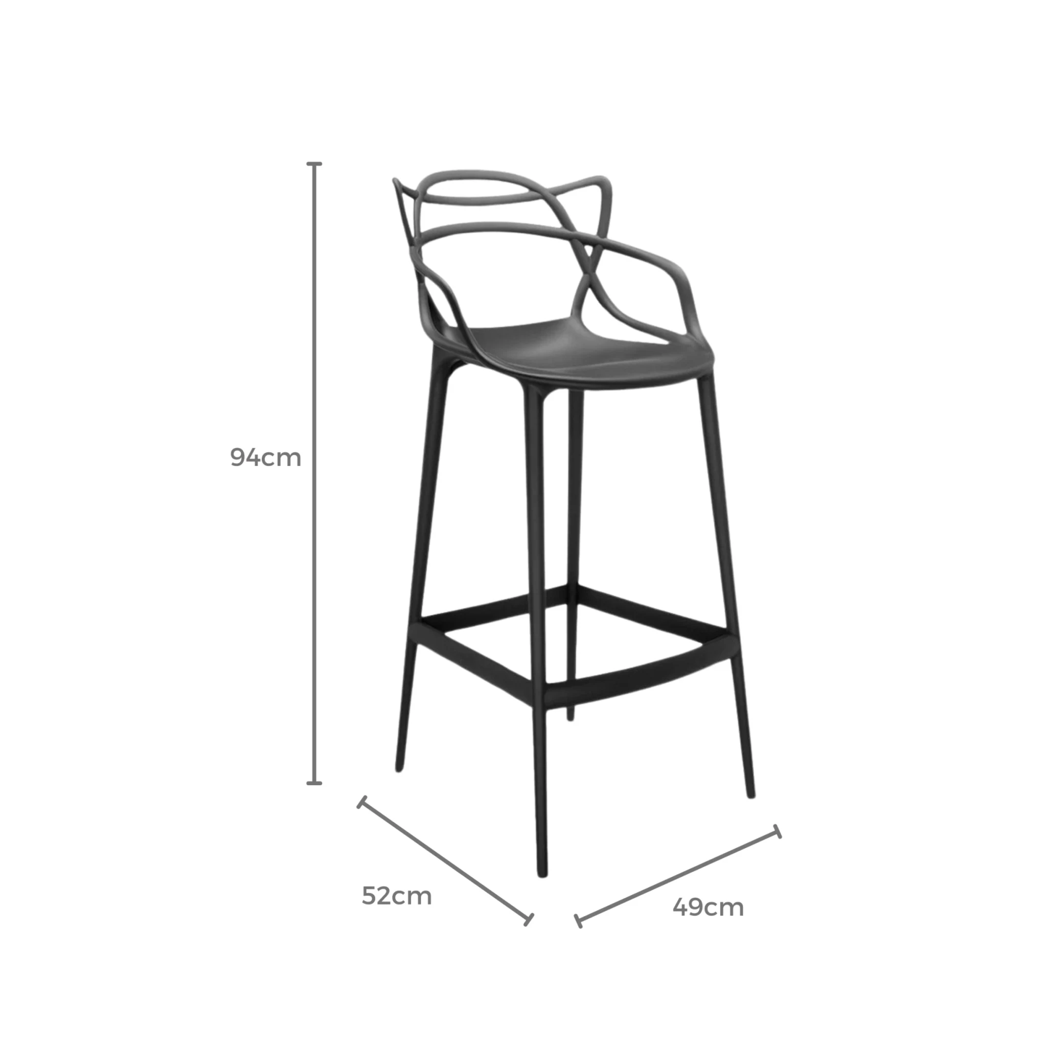 MODE Velo Stackable Stool Replica, Black