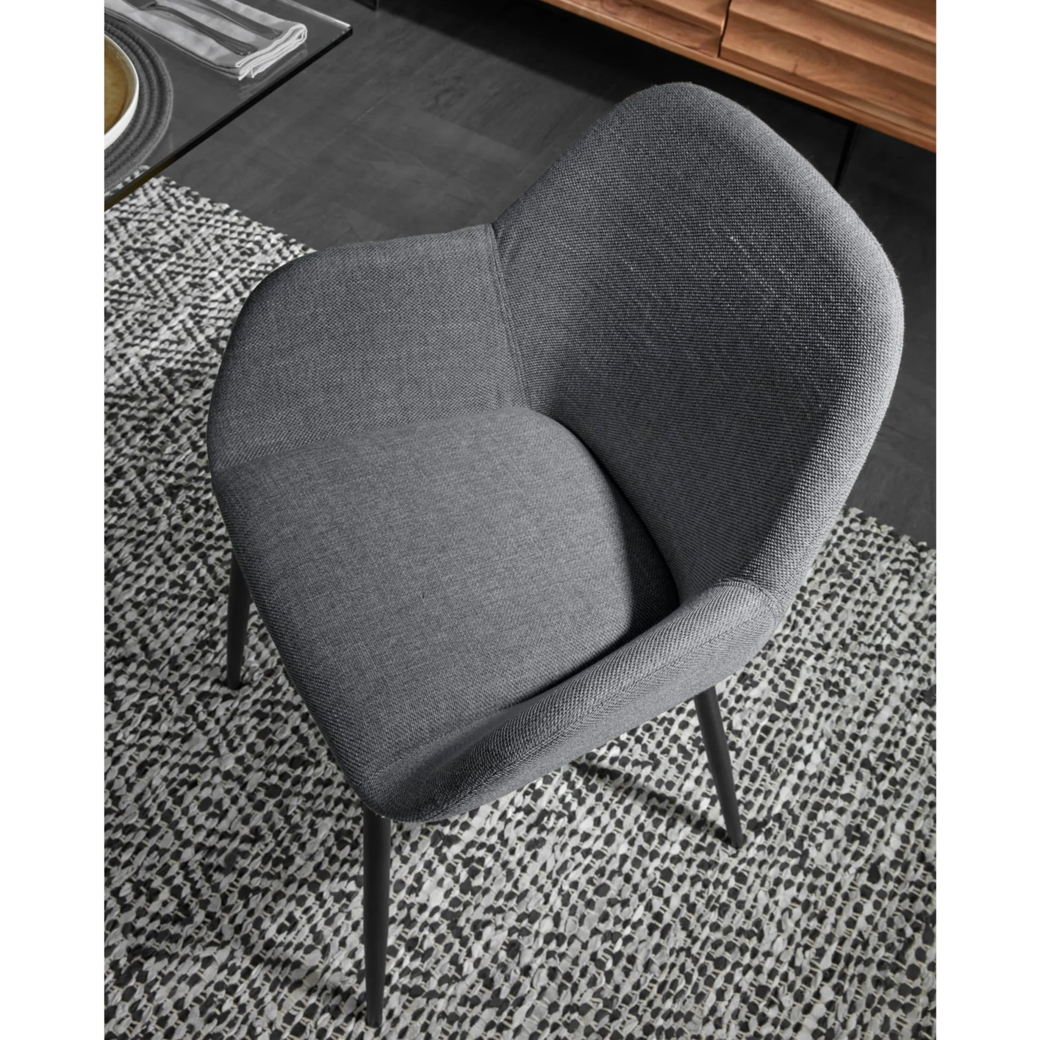 Kave Home Konna Dining Chair, Dark Grey, Set of 2