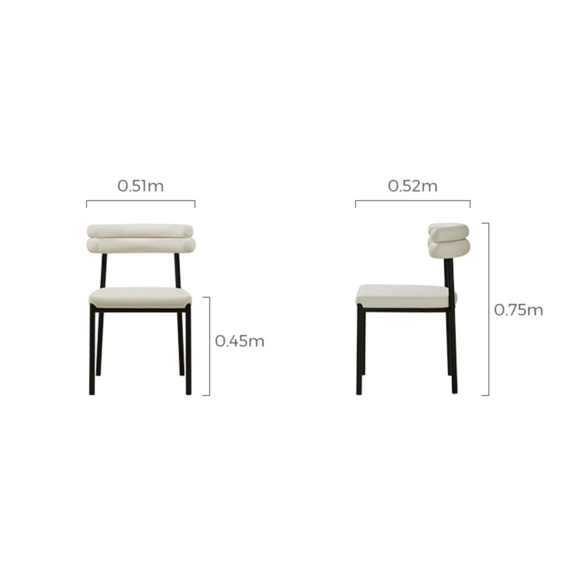 Linspire Tesseract Leather Dining Chairs, Black, Set of 2