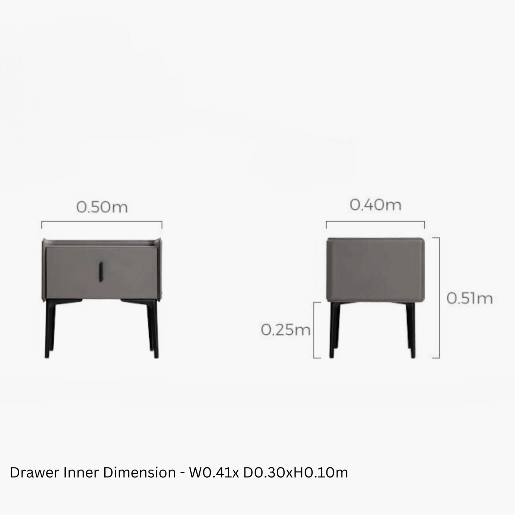 Linspire Tide Bedside Table, Grey