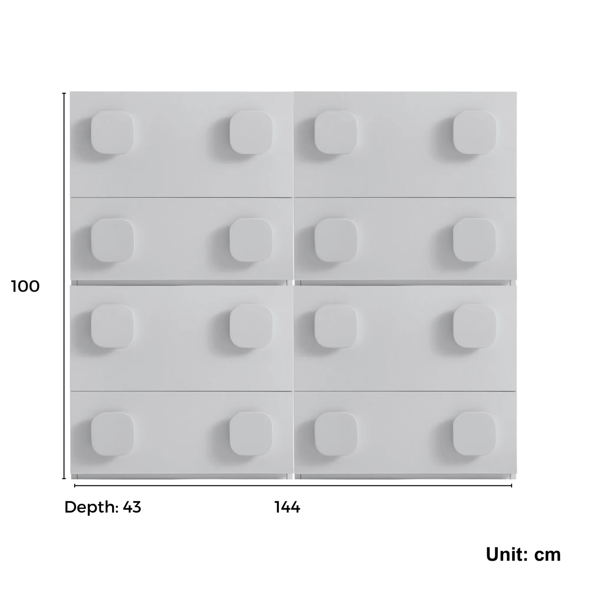 Linspire Mosaic Set of 4 Modular Storage Cabinets, Off-White