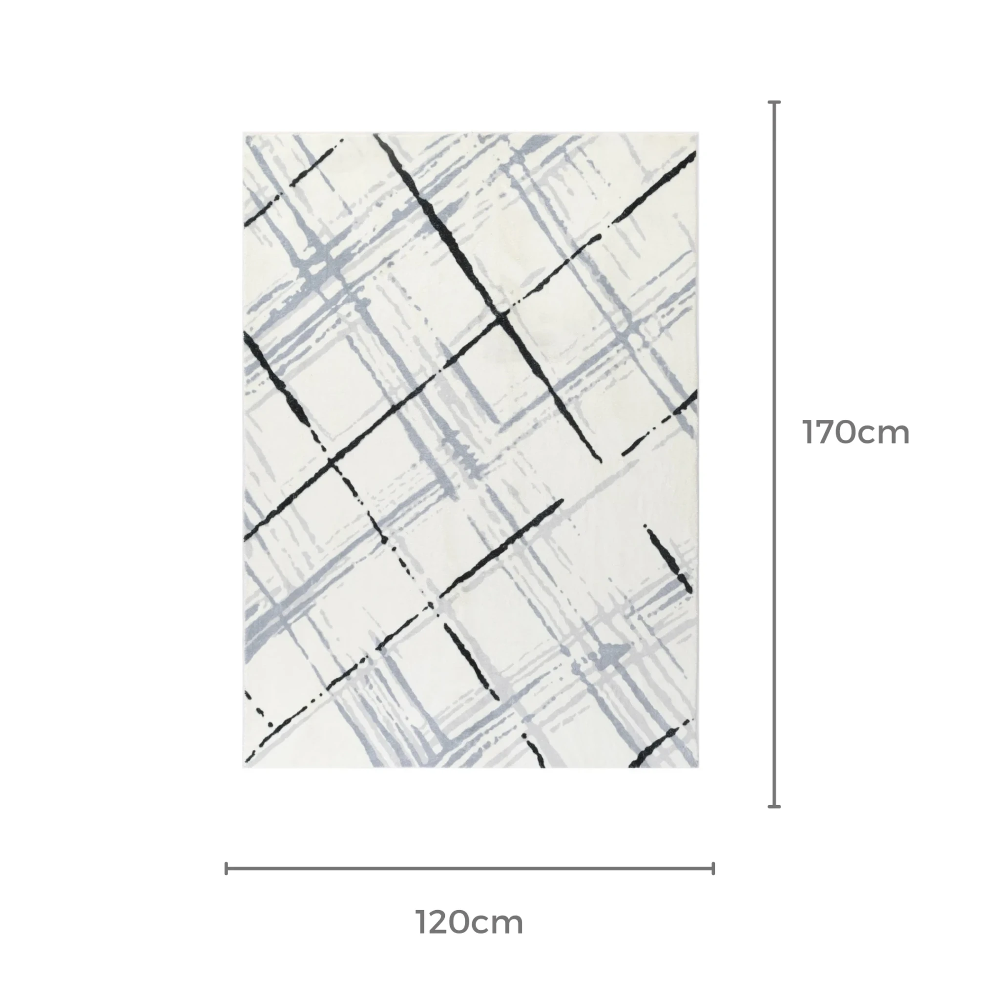 DreamWeaver Oasis Machine Washable Rug, Geo Blue, 120x170cm