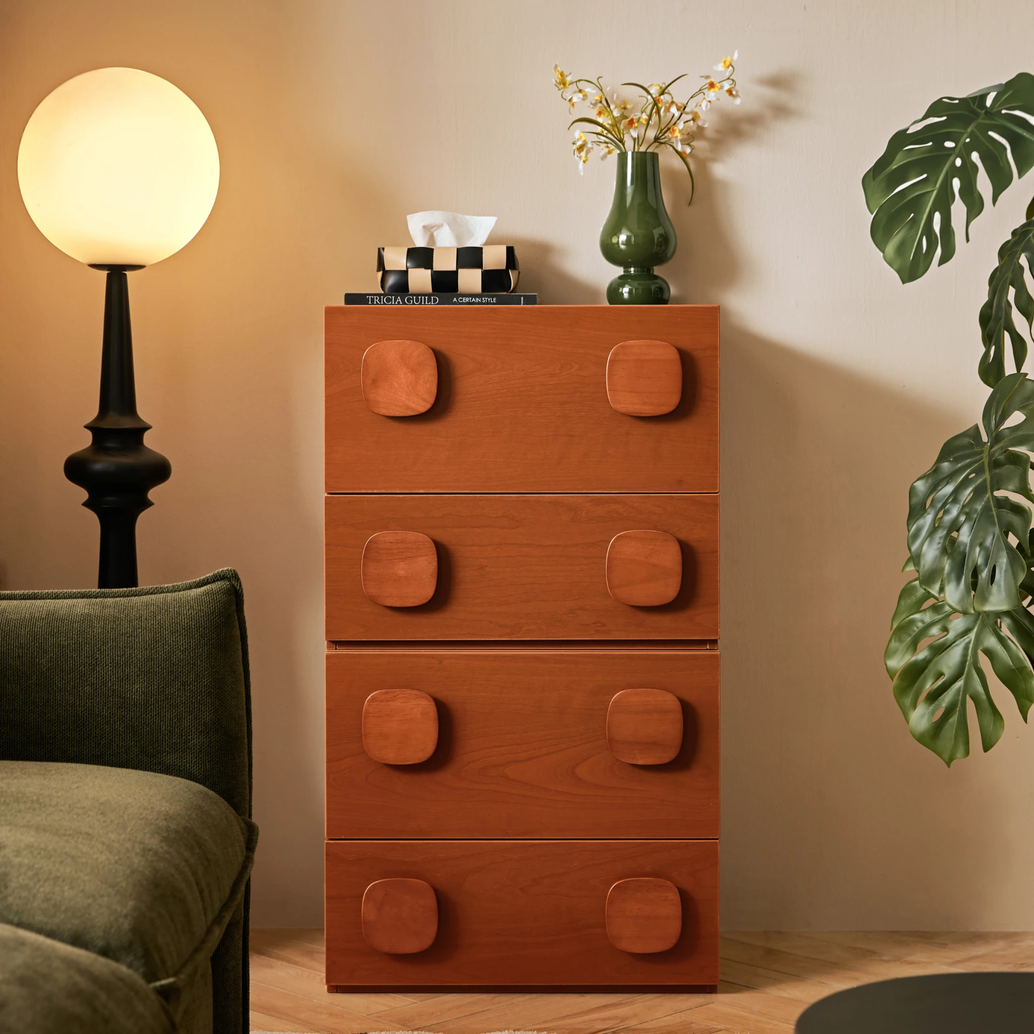 Linspire Mosaic Set of 2 Modular Storage Cabinets, Natural Wood