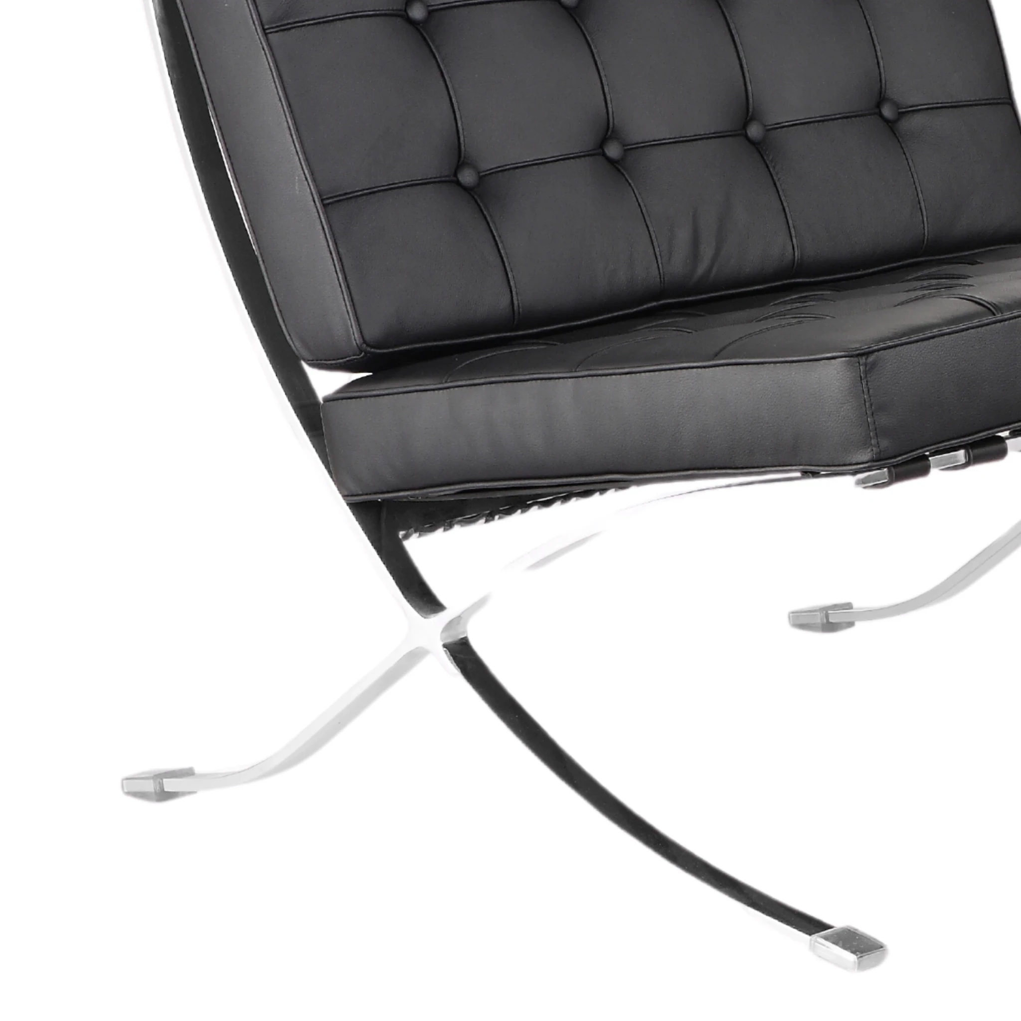 MODE Mies Van Der Rohe Barcelona Chair with Ottoman Replica, 1-Seater