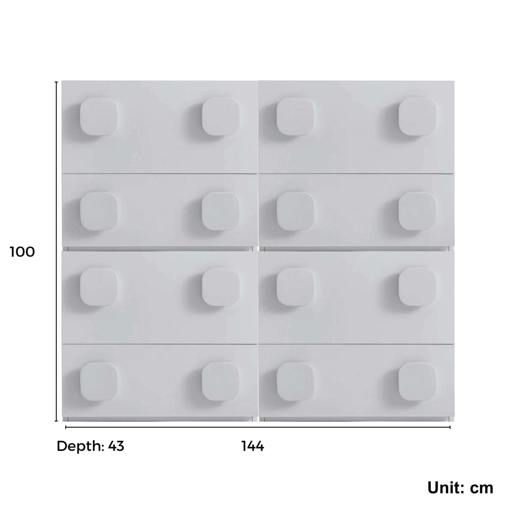 Linspire Mosaic Set of 4 Modular Storage Cabinets, Natural Wood