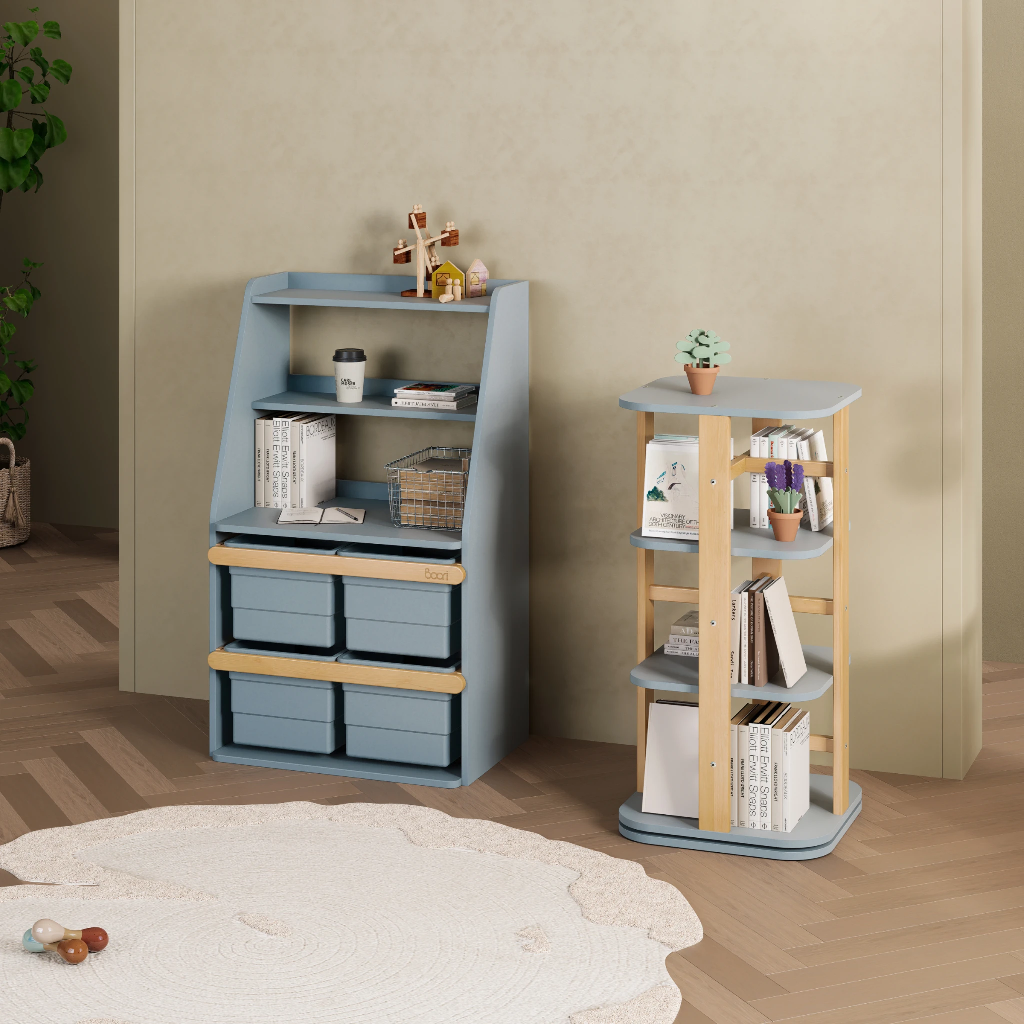 Boori Tidy Kids Toy Cabinet Shelf, Blueberry
