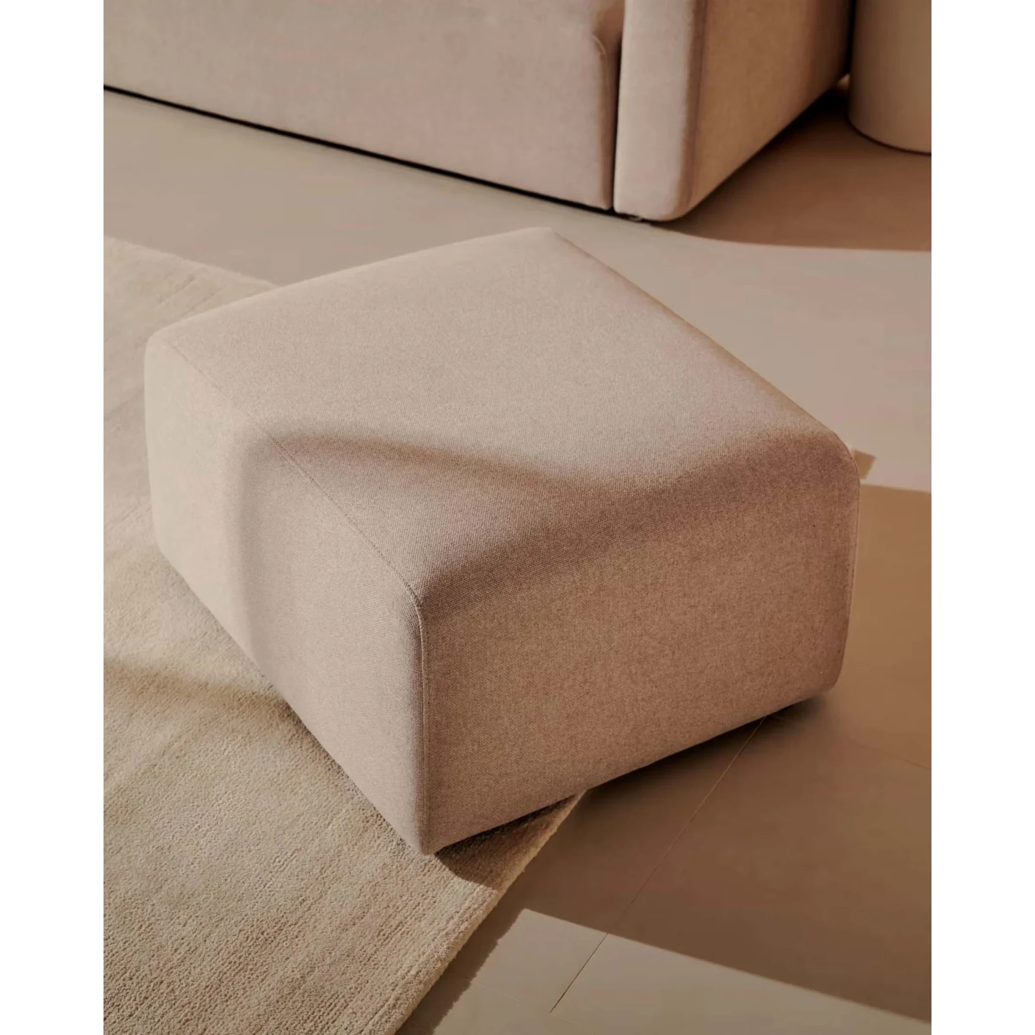 Kave Home Neom Ottoman, Beige, 75x65x40cm