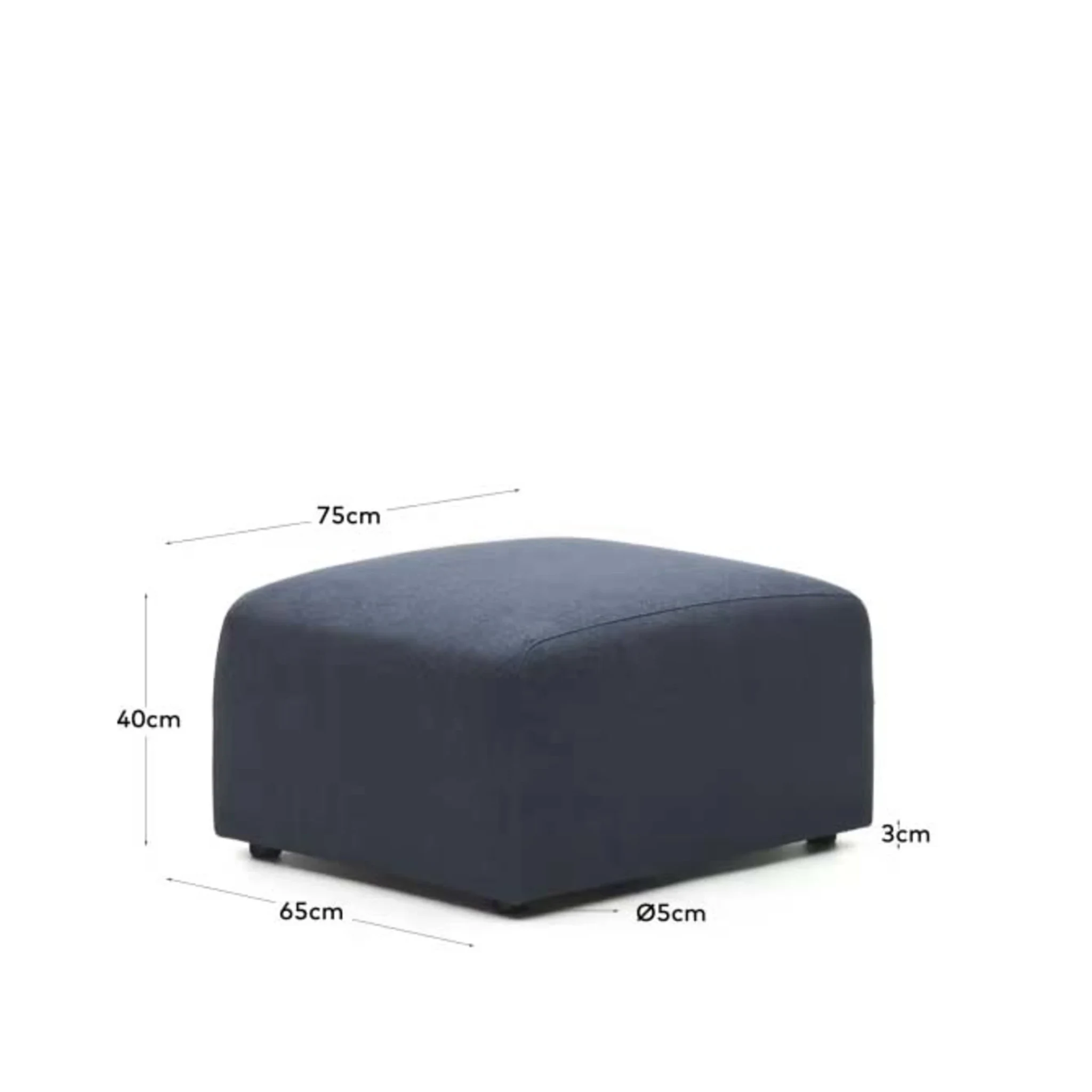 Kave Home Neom Ottoman, Blue, 75x65x40cm