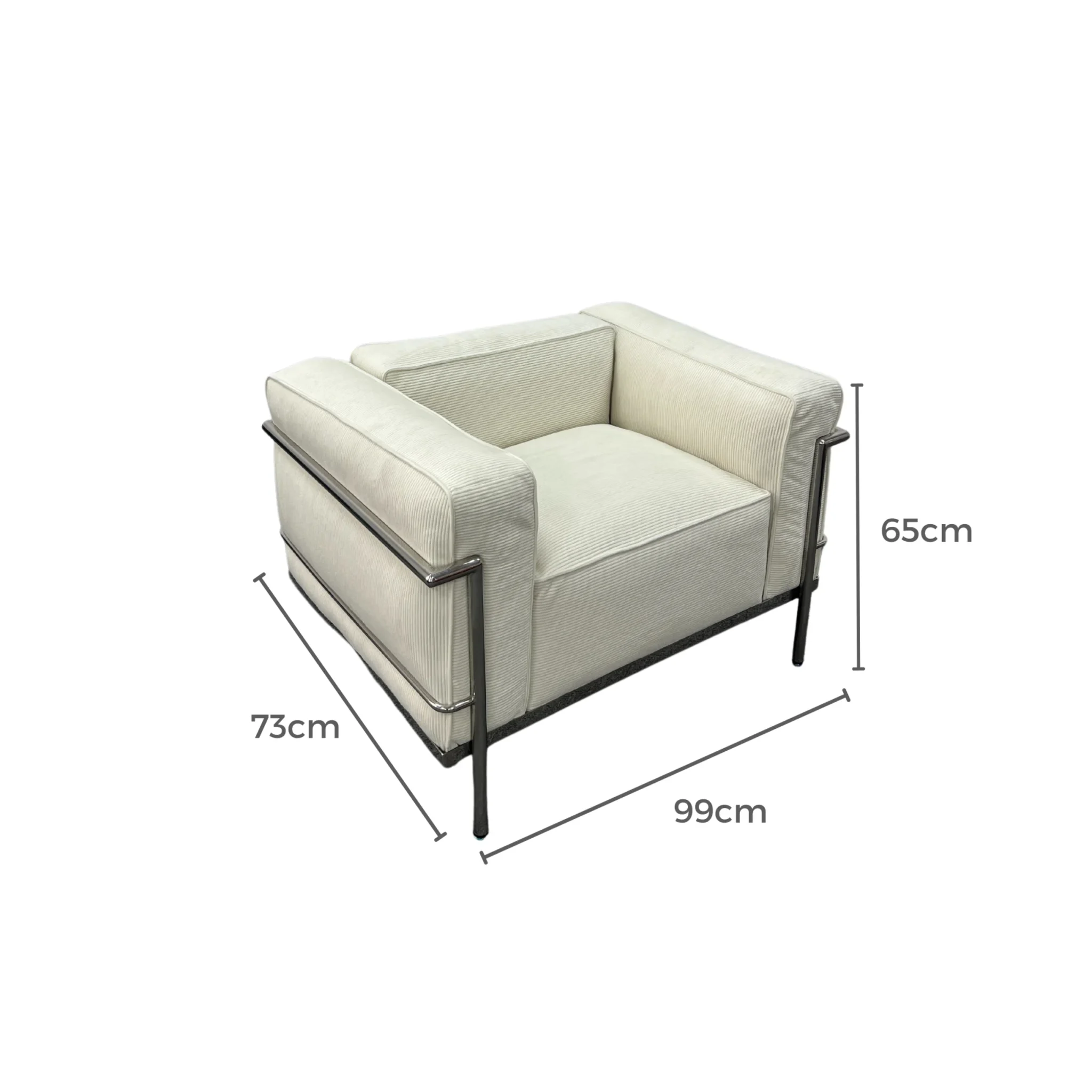 MODE Le Corbusier LC3 Sofa Replica, 1-Seater, Beige