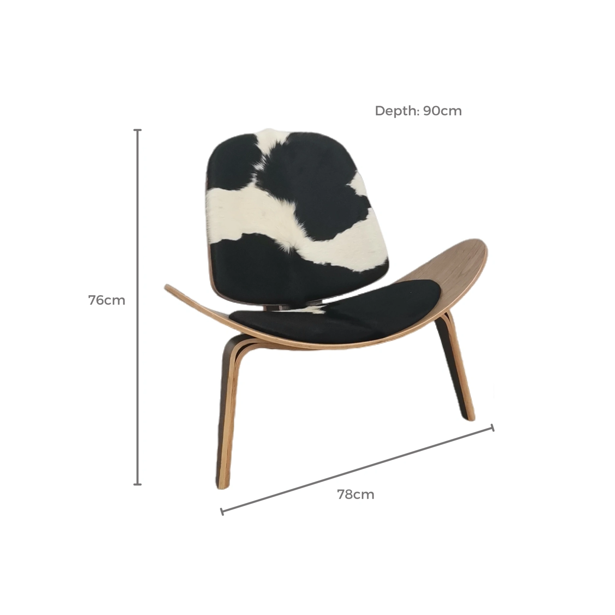 MODE Hans Wegner Shell Chair CH07 Replica, Cowhide