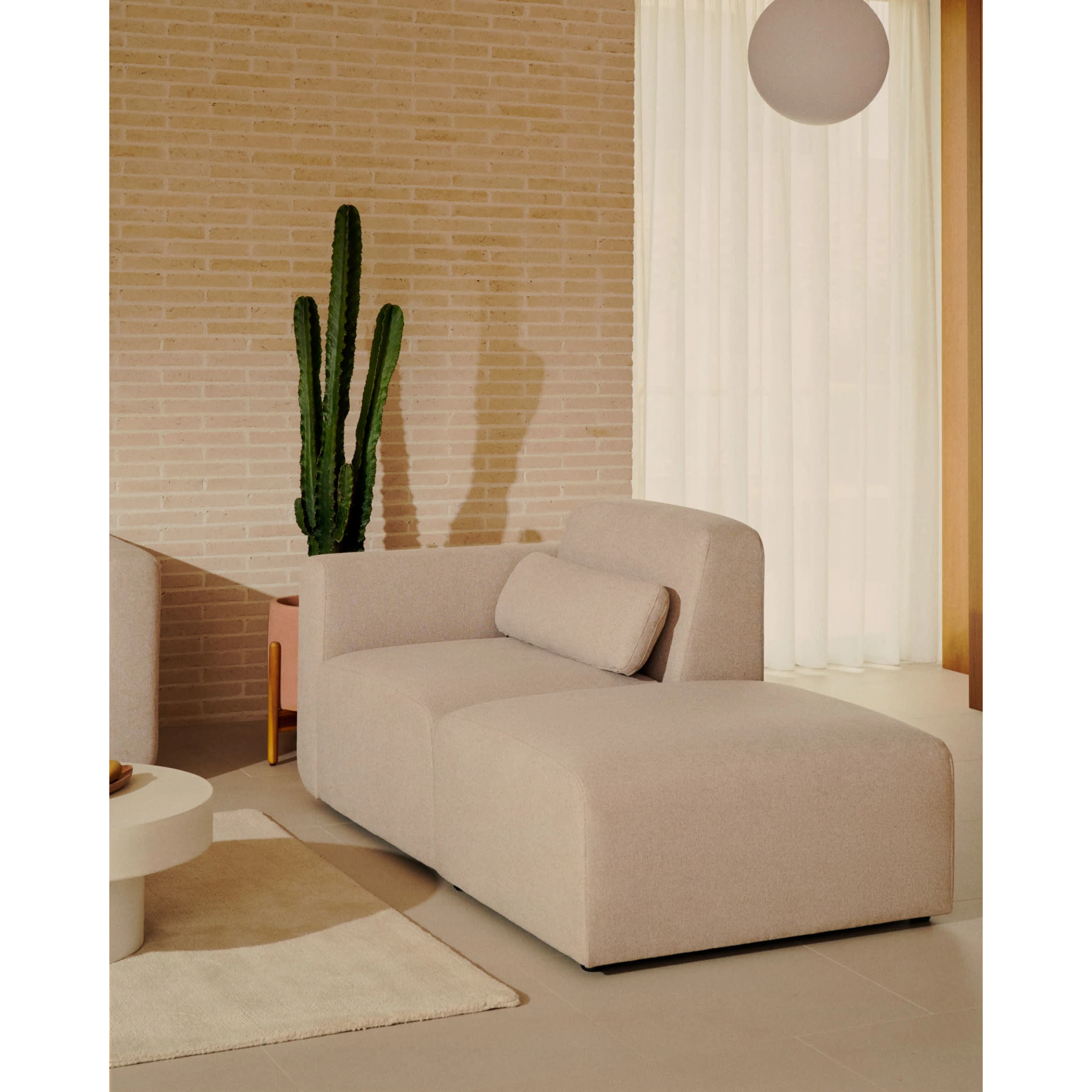 Kave Home Neom Armchair with Ottoman, Beige