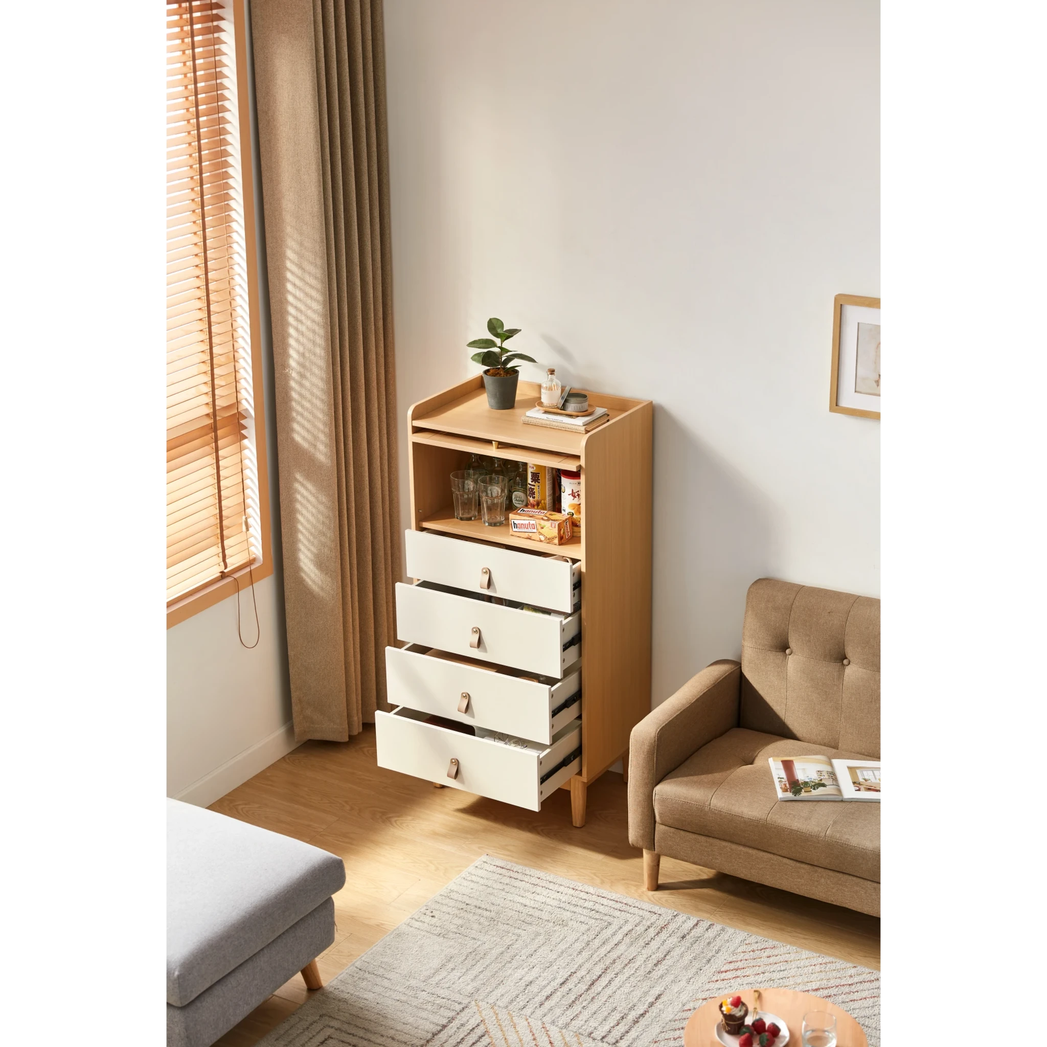 Linspire Aether Chest of 5 Drawers, White