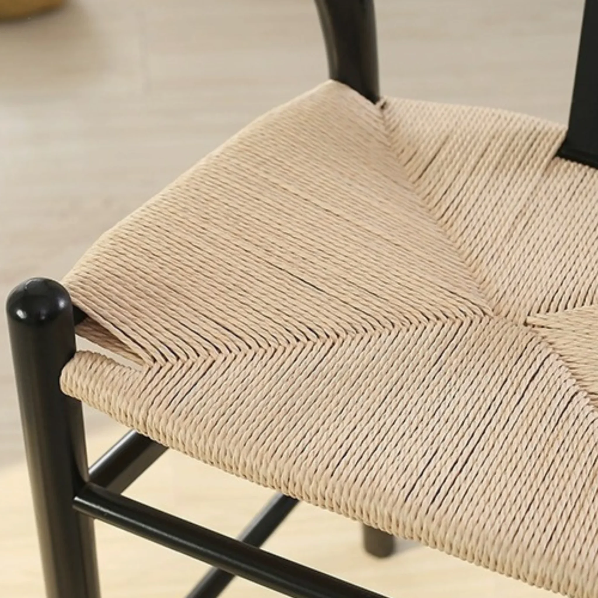 MODE Hans Wegner Wishbone Bar Stool Replica, Black