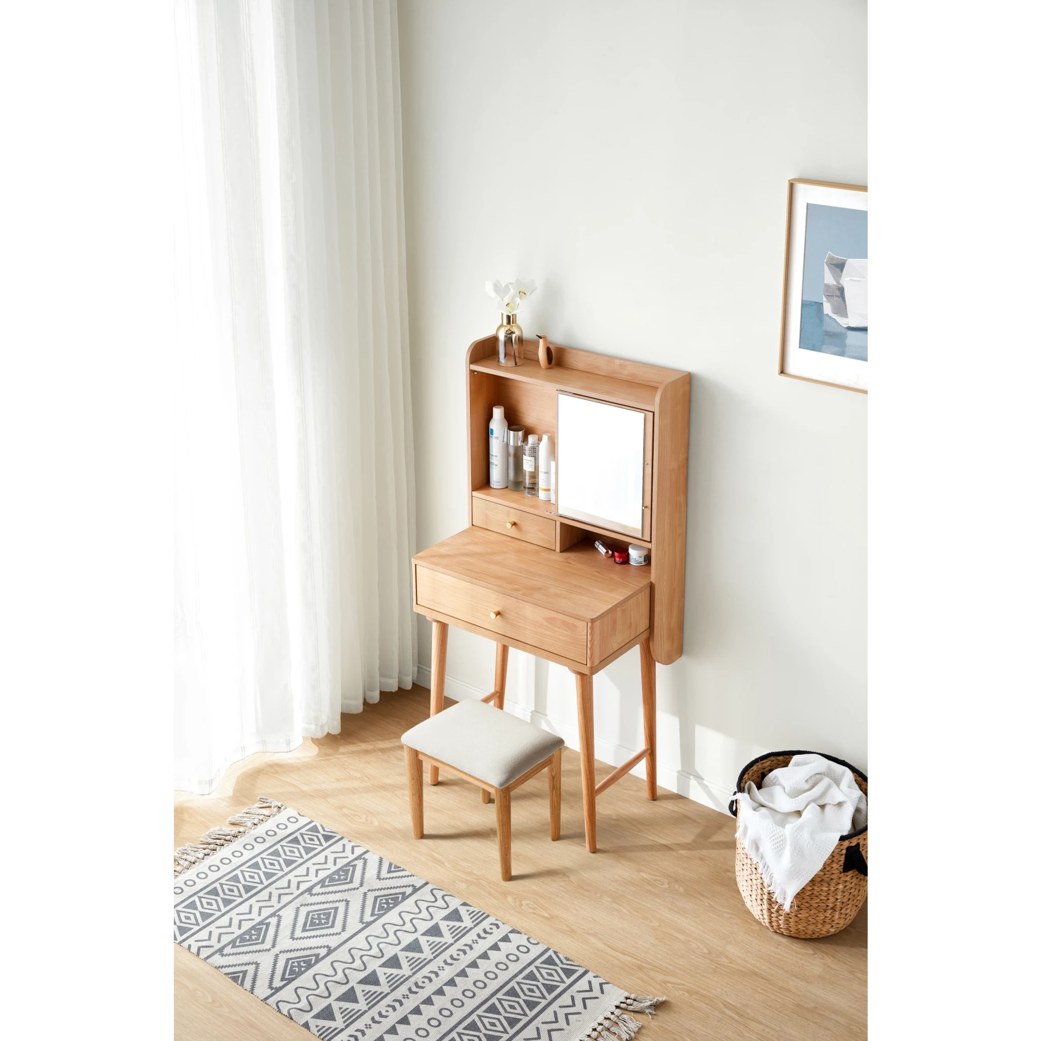 Linspire Ceri Mirror Dressing Table with Stool