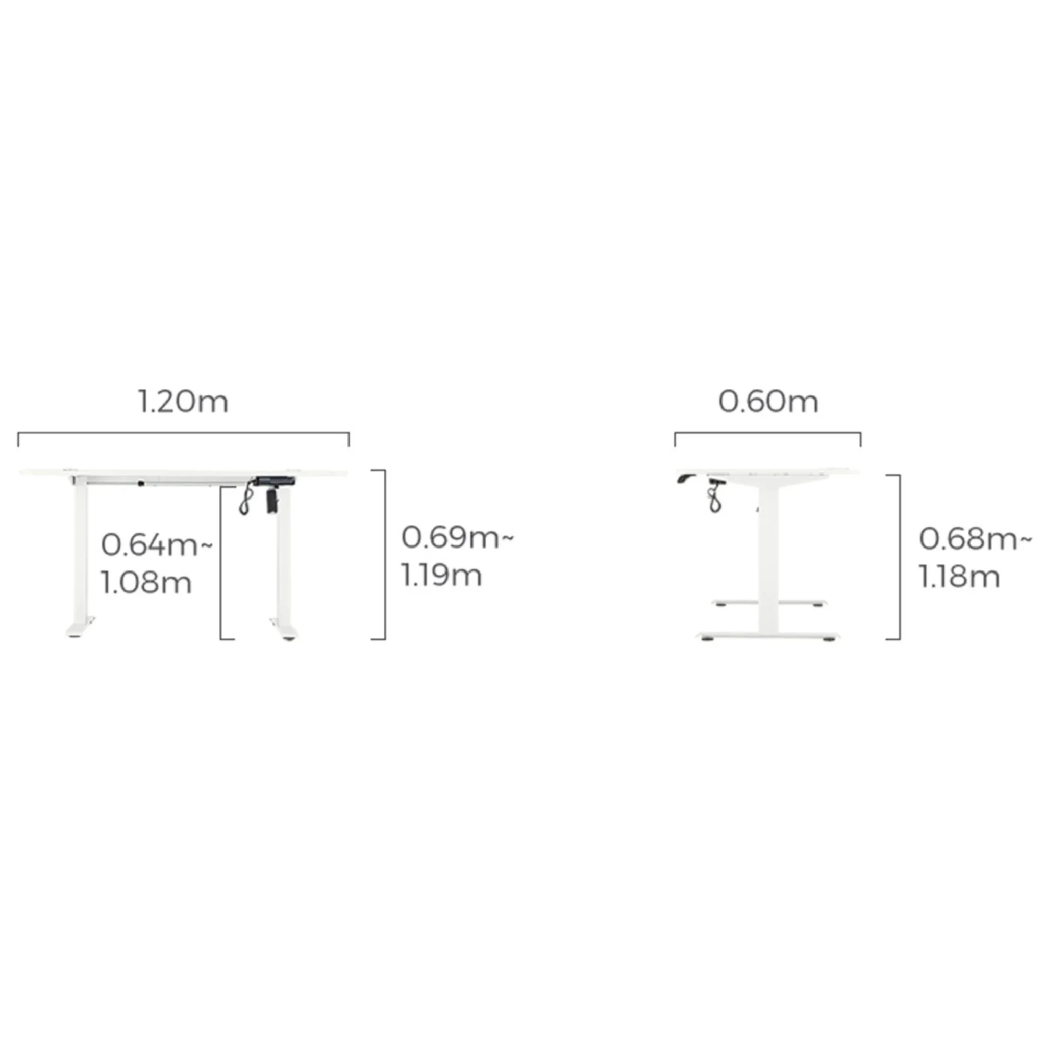 Linspire Ascend 2PCS Standing Desk Set, 140cm, White