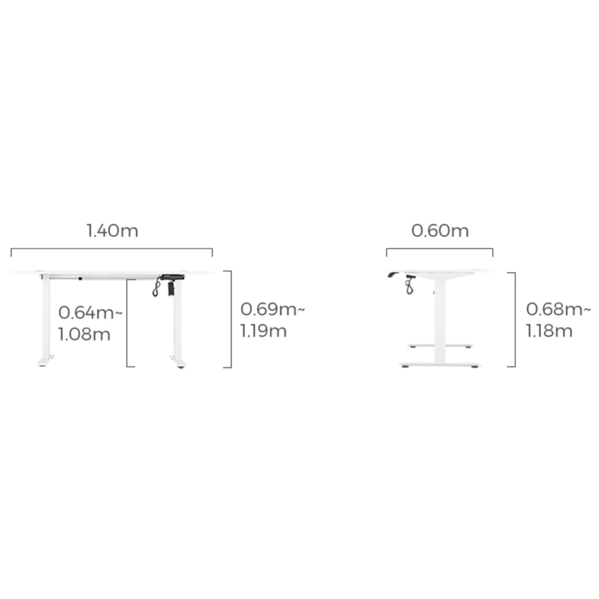 Linspire Ascend 2PCS Standing Desk Set, 120cm, White
