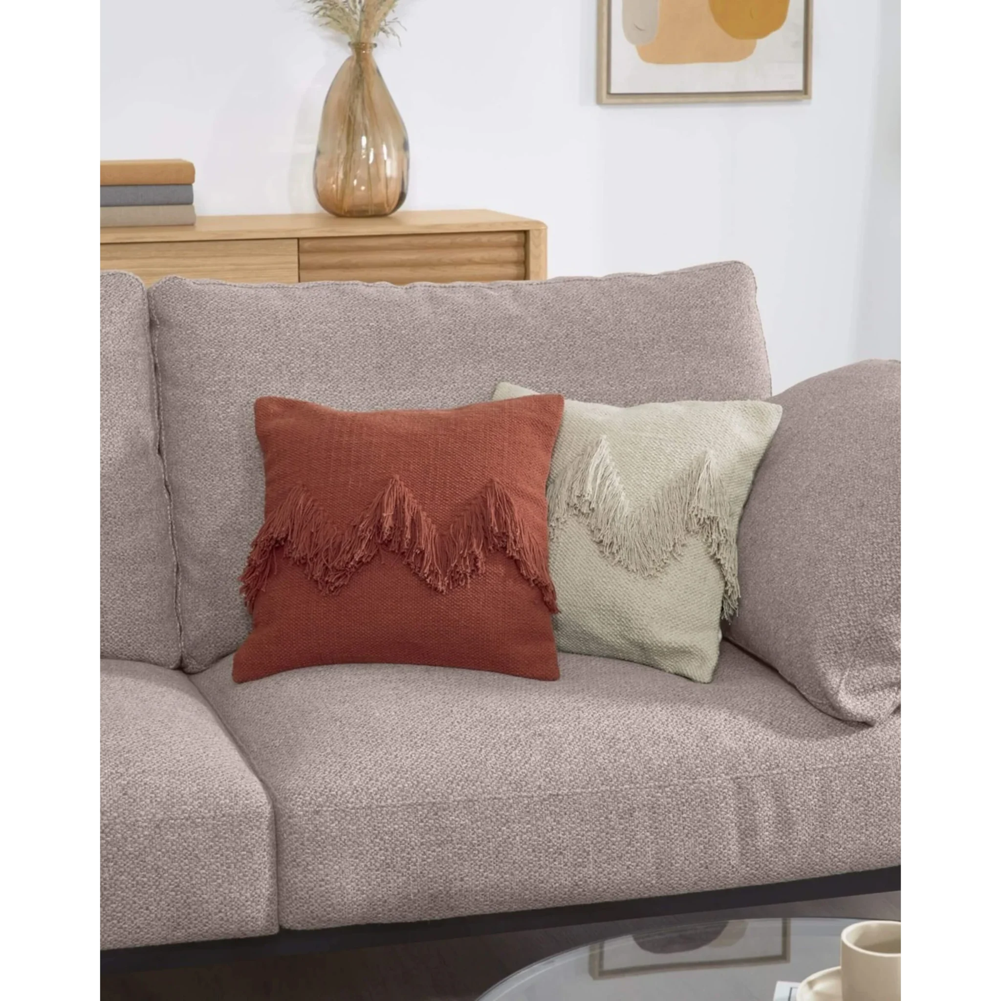 Kave Home Paulin cushion cover, 45x45cm, Maroon