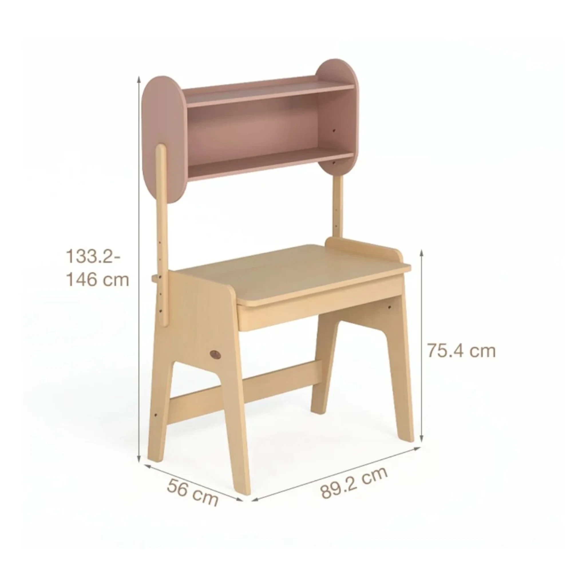 Boori Euler Kids Desk With Pegboard And Hutch Package, Cherry
