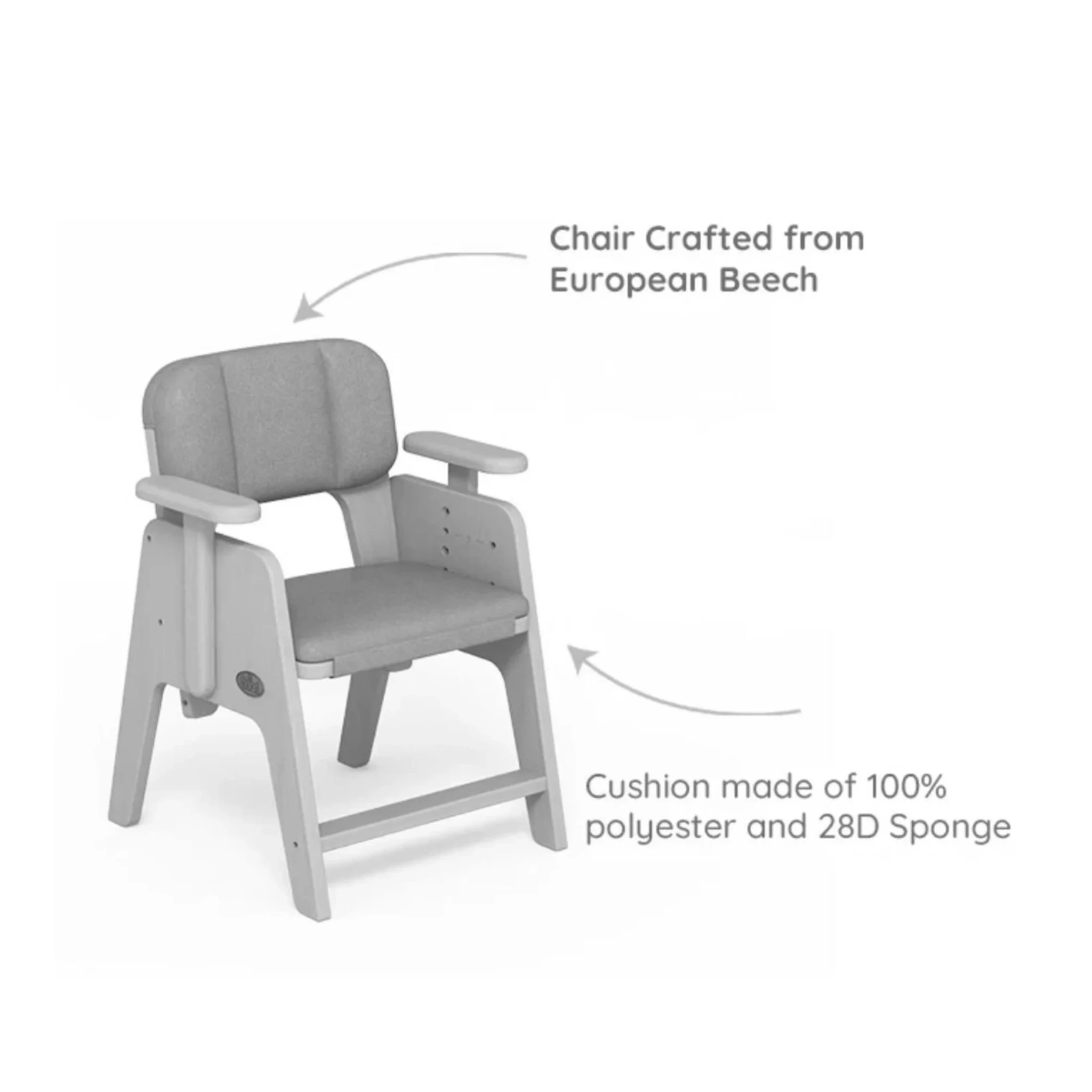 Boori Euler Kids Study Chair with Cushion Set, Blueberry