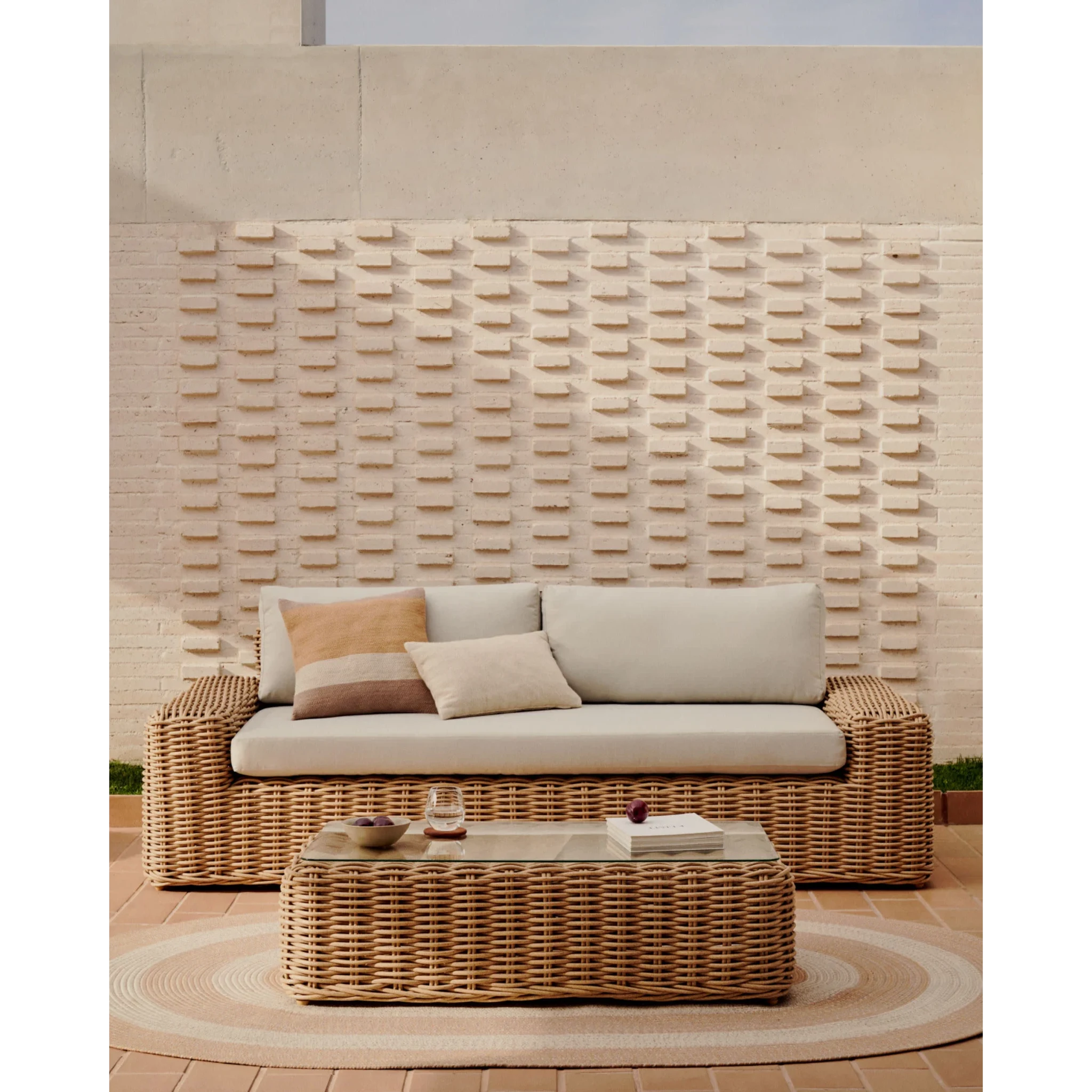 Kave Home Portlligat Faux Rattan Coffee Table