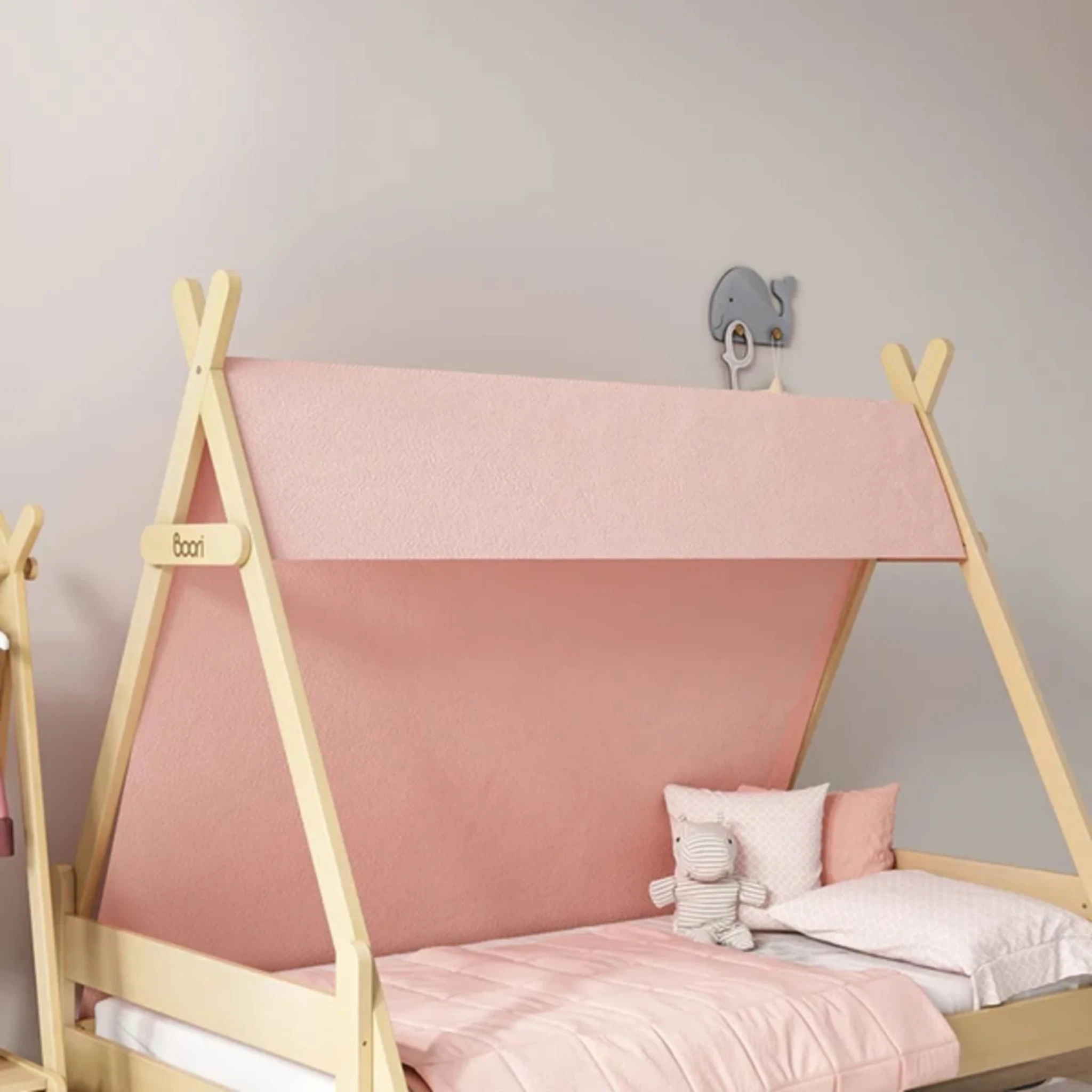 Boori Matilda Kids NZ Single Bed with Roof & Tent, Barley White